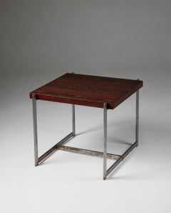 Wenge and steel table, anonymous, Denmark, 1960s