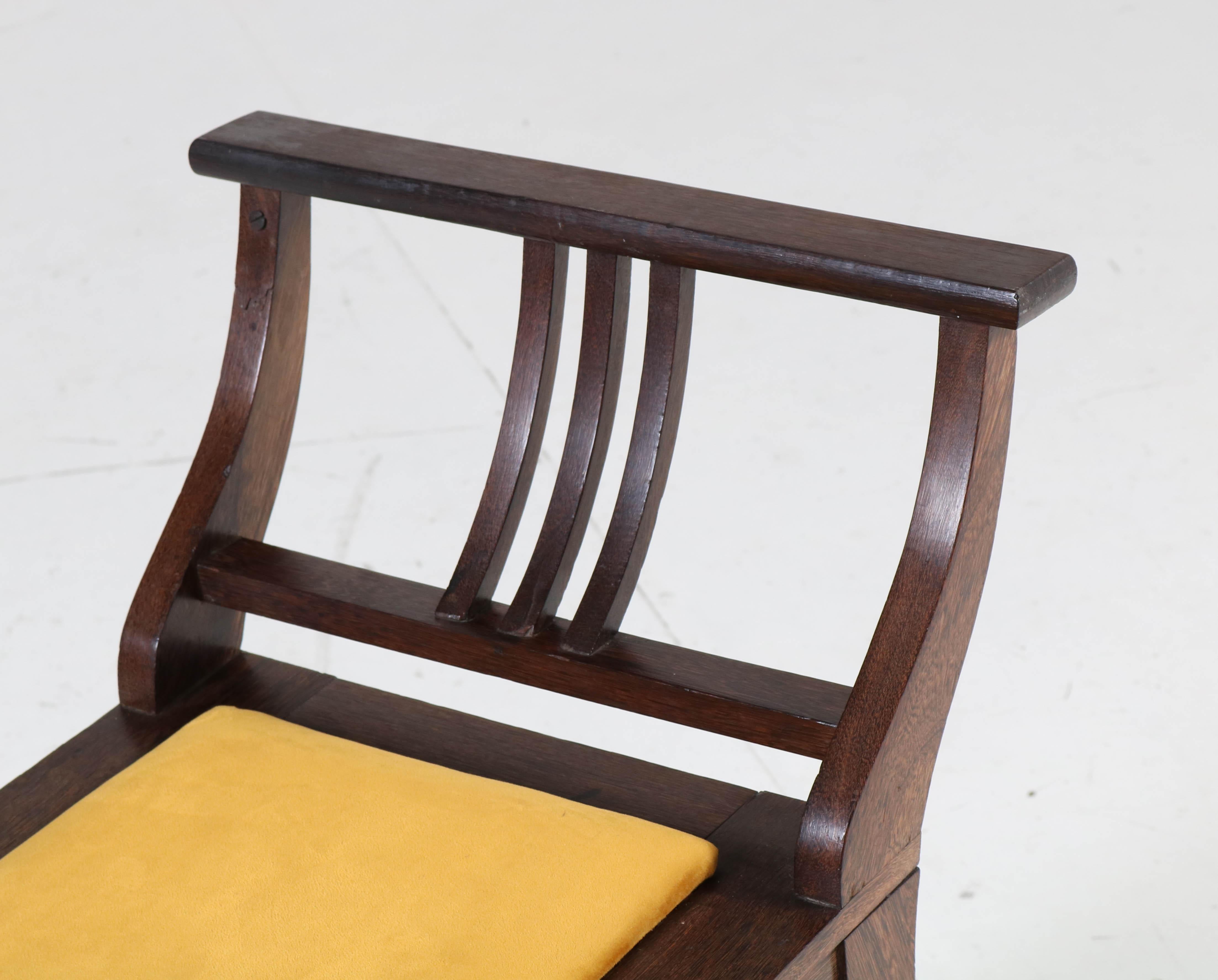 Wenge Art Nouveau Arts & Crafts Stool, 1900s 1