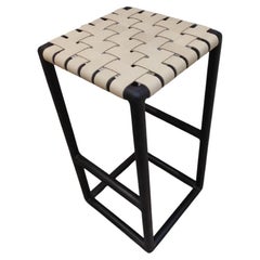 Wenge Bar Stool with Leather Seat