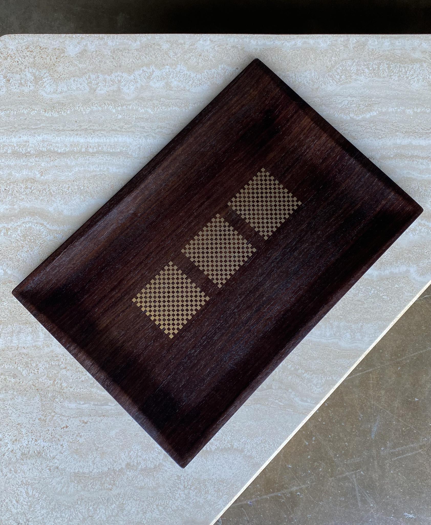 Wenge Bentwood Tray by Gold Craft Mfg. Japan, 1960's.  This piece retains its original label to the bottom.  