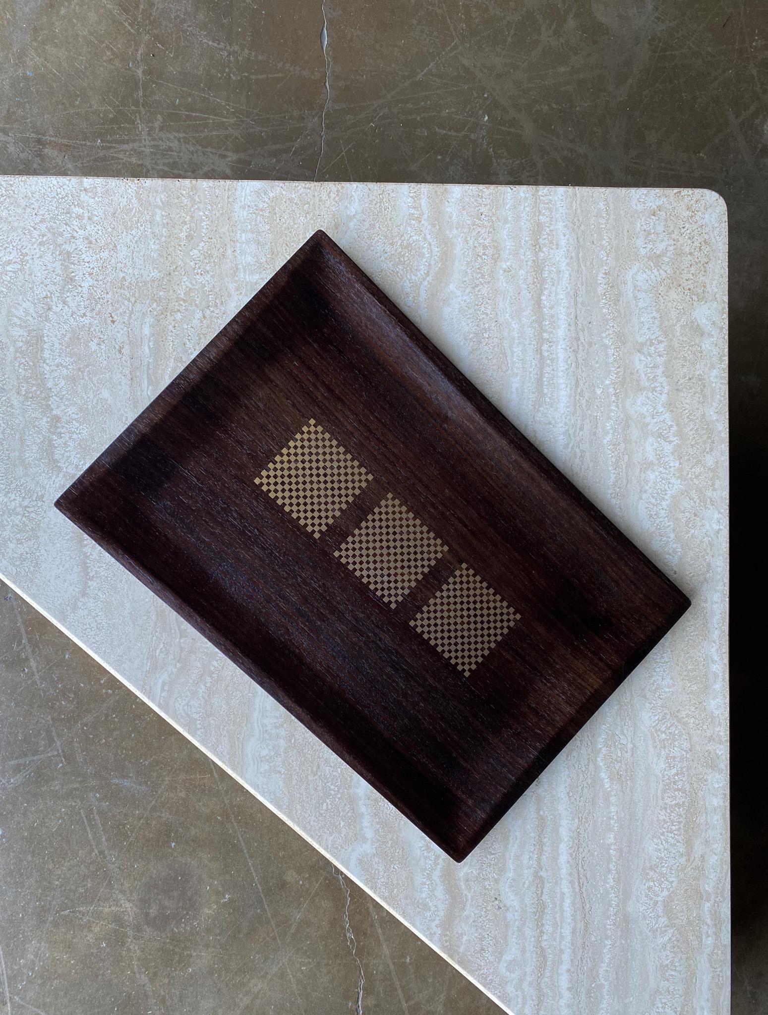 Japanese Wenge Bentwood Tray by Gold Craft Mfg. Japan, 1960's