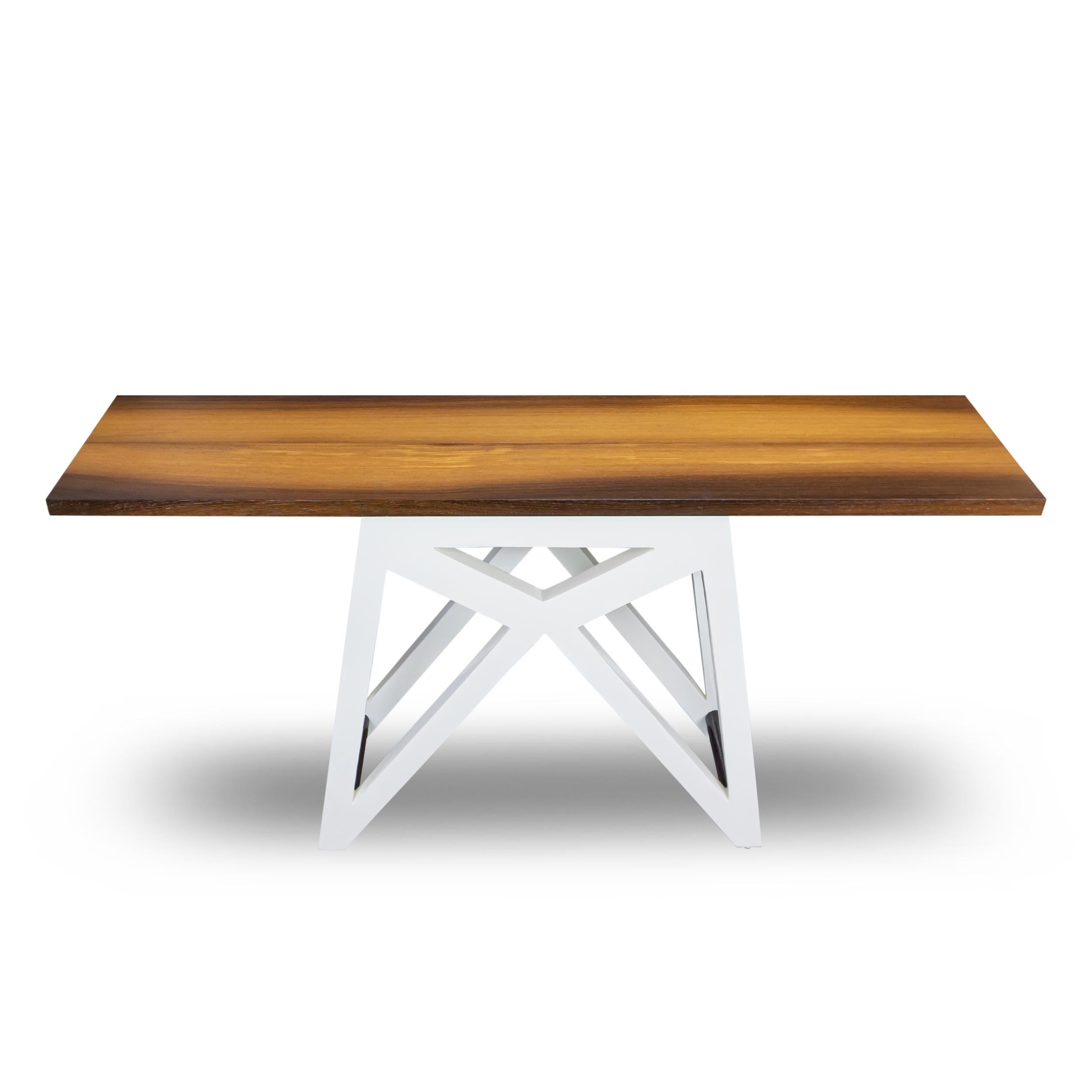 Wenge Console Table with Lacquered Modified X Shaped Base For Sale 3