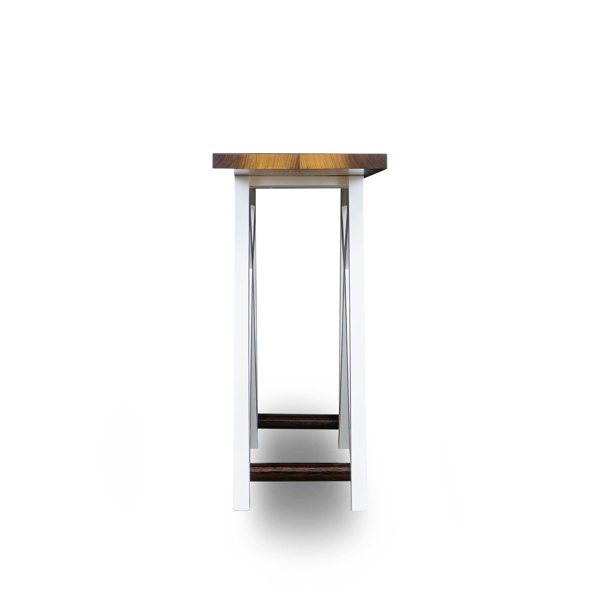 Modern Wenge Console Table with Lacquered Modified X Shaped Base For Sale
