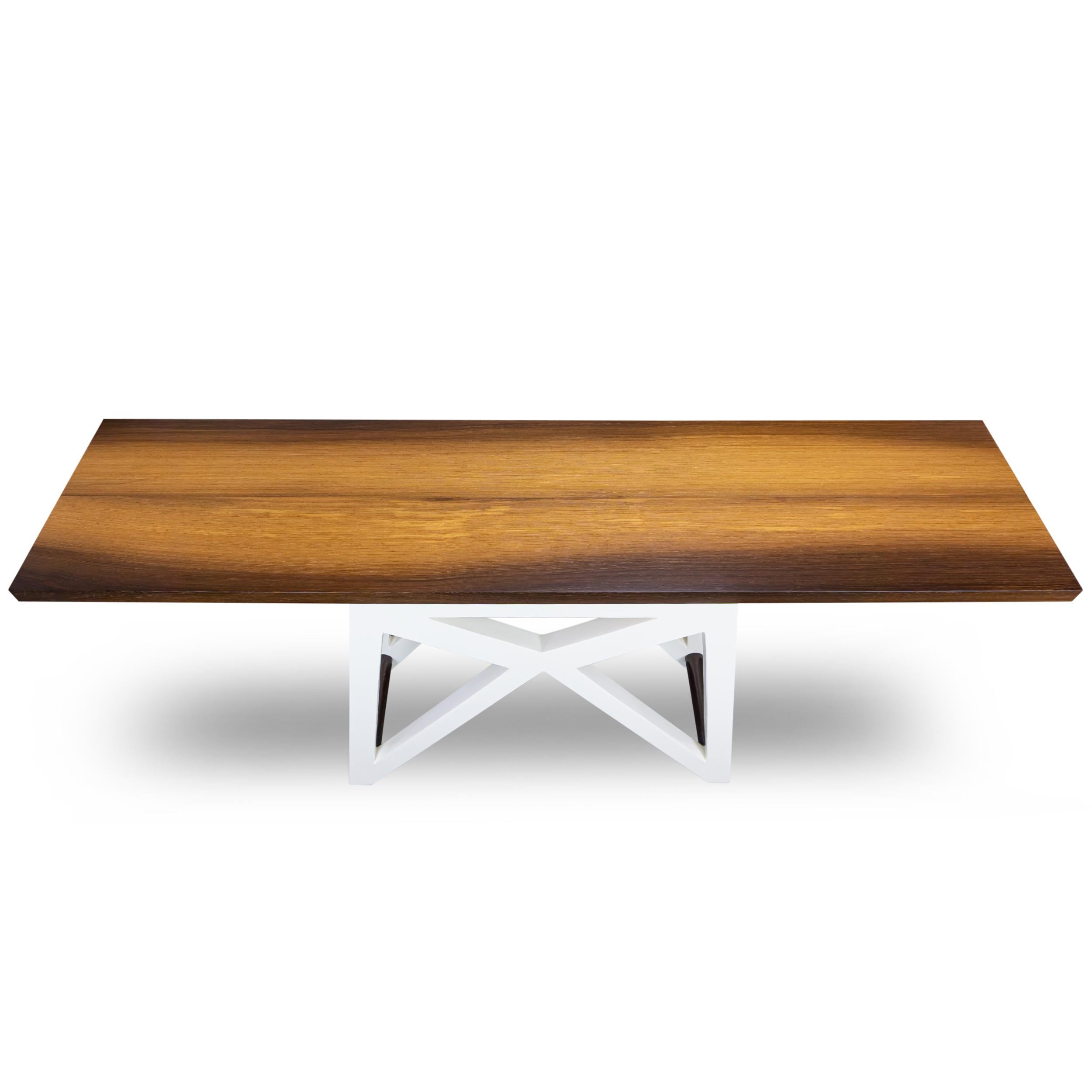 American Wenge Console Table with Lacquered Modified X Shaped Base For Sale