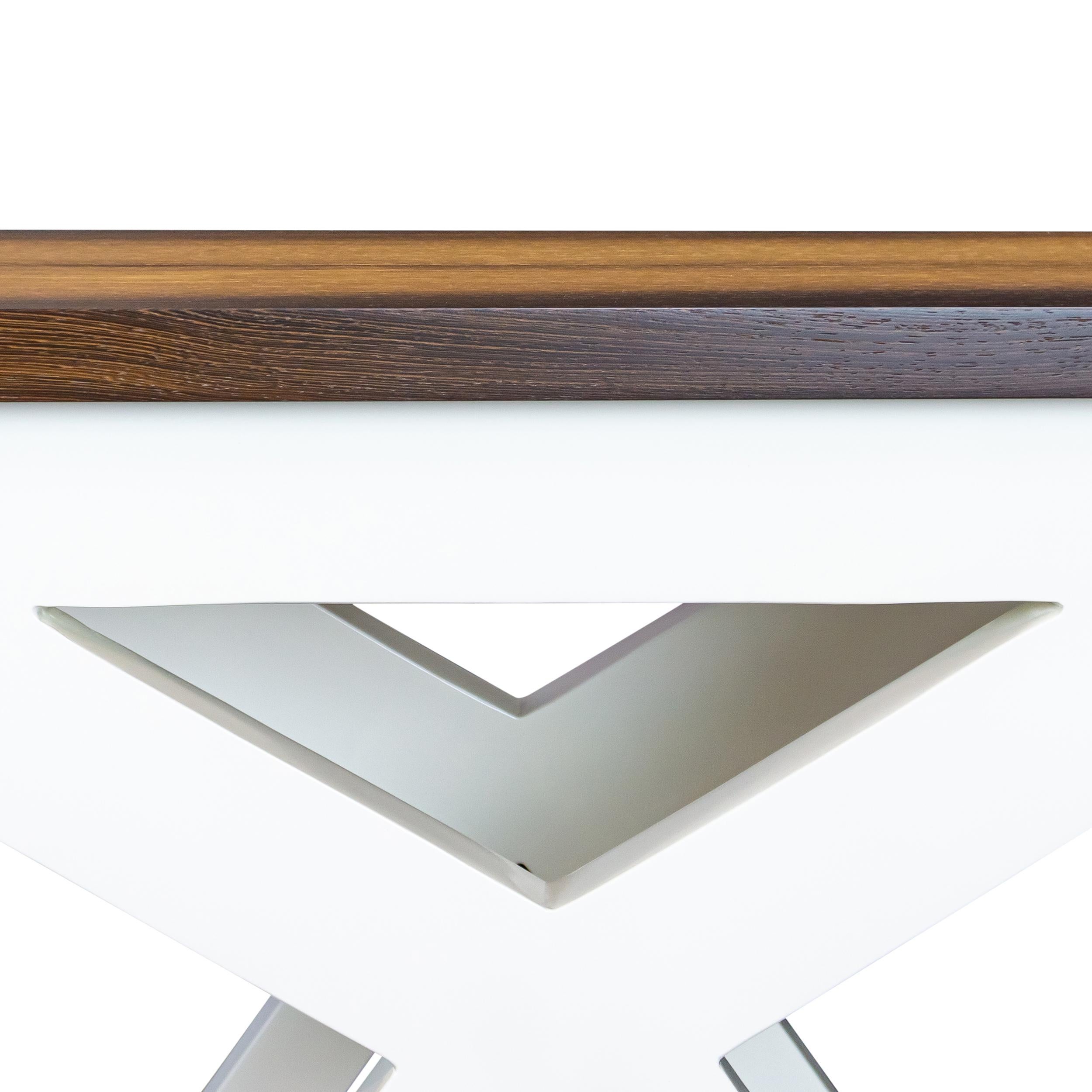 Wenge Console Table with Lacquered Modified X Shaped Base In New Condition For Sale In Greenwich, CT