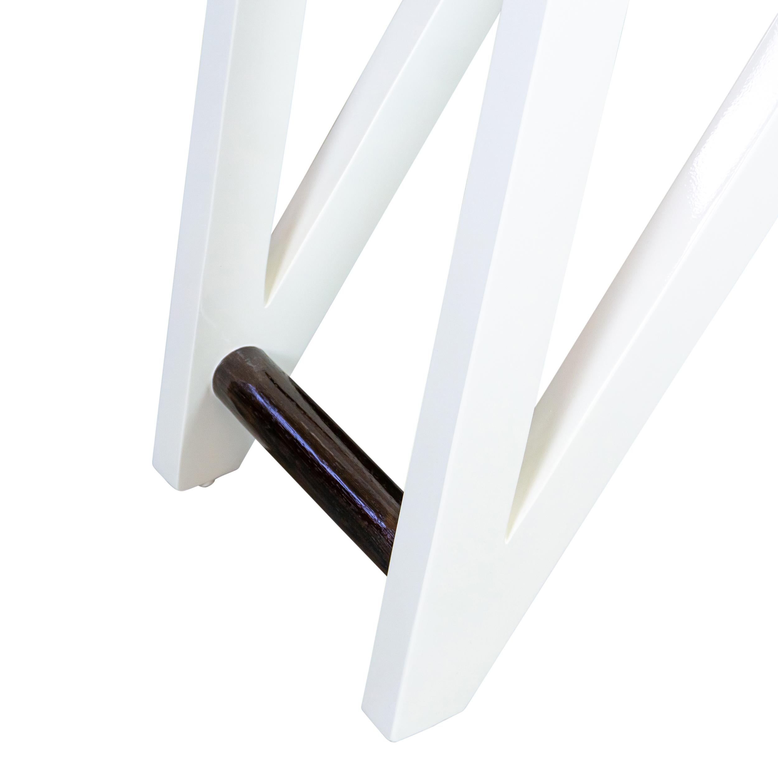 Wood Wenge Console Table with Lacquered Modified X Shaped Base For Sale