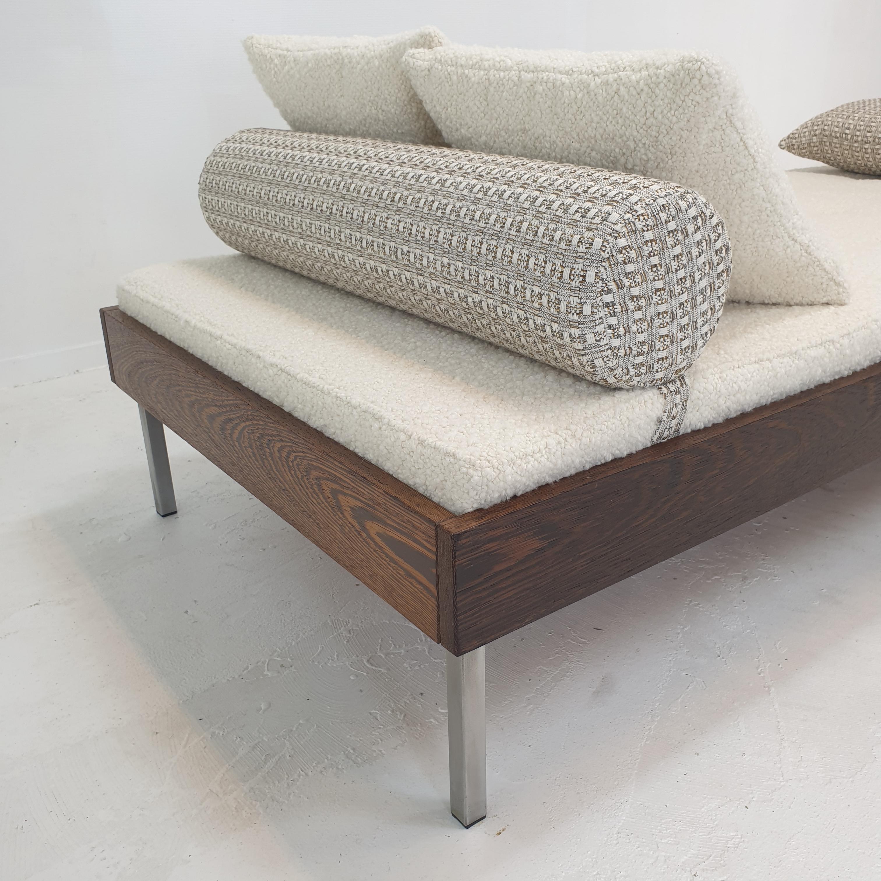 Wengé Daybed with Dedar Cushions and Bolster, 1970s For Sale 4