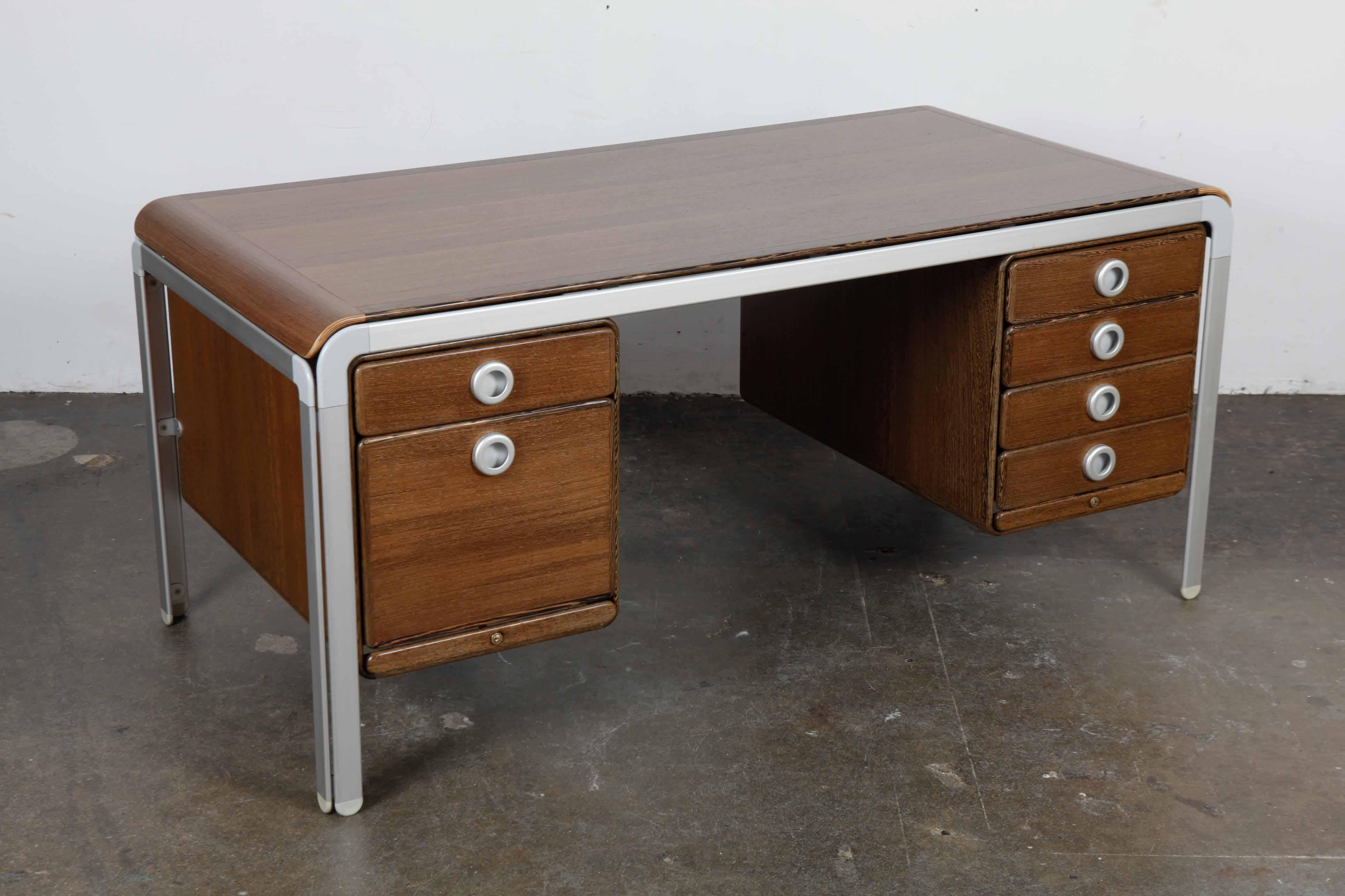 Rare Danish executive writing desk designed by Arne Jacobsen in 1971 for the Danish National Bank, named the 