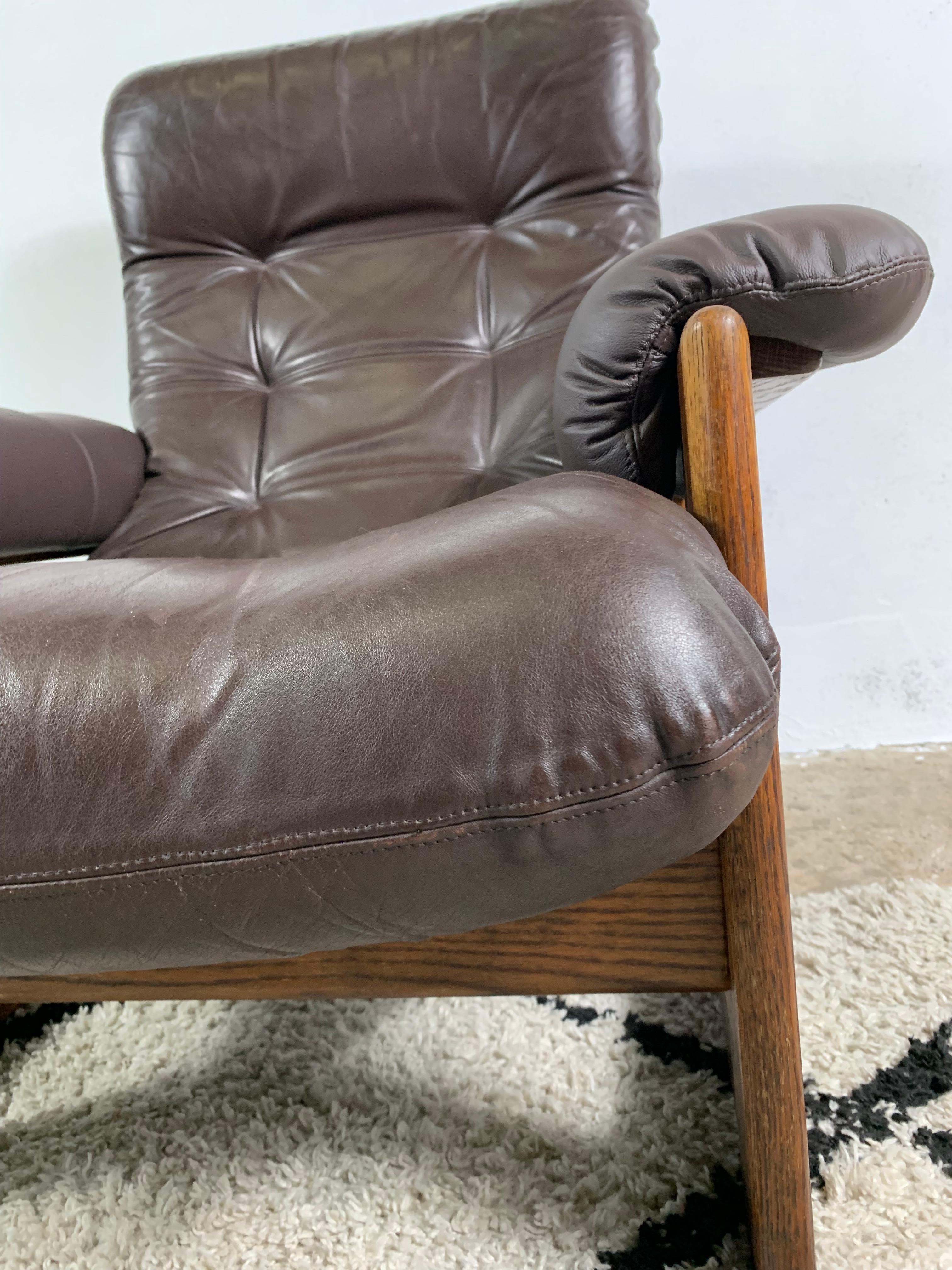 Wenge & Leather Lounge Armchair By Coja, 1981 For Sale 9