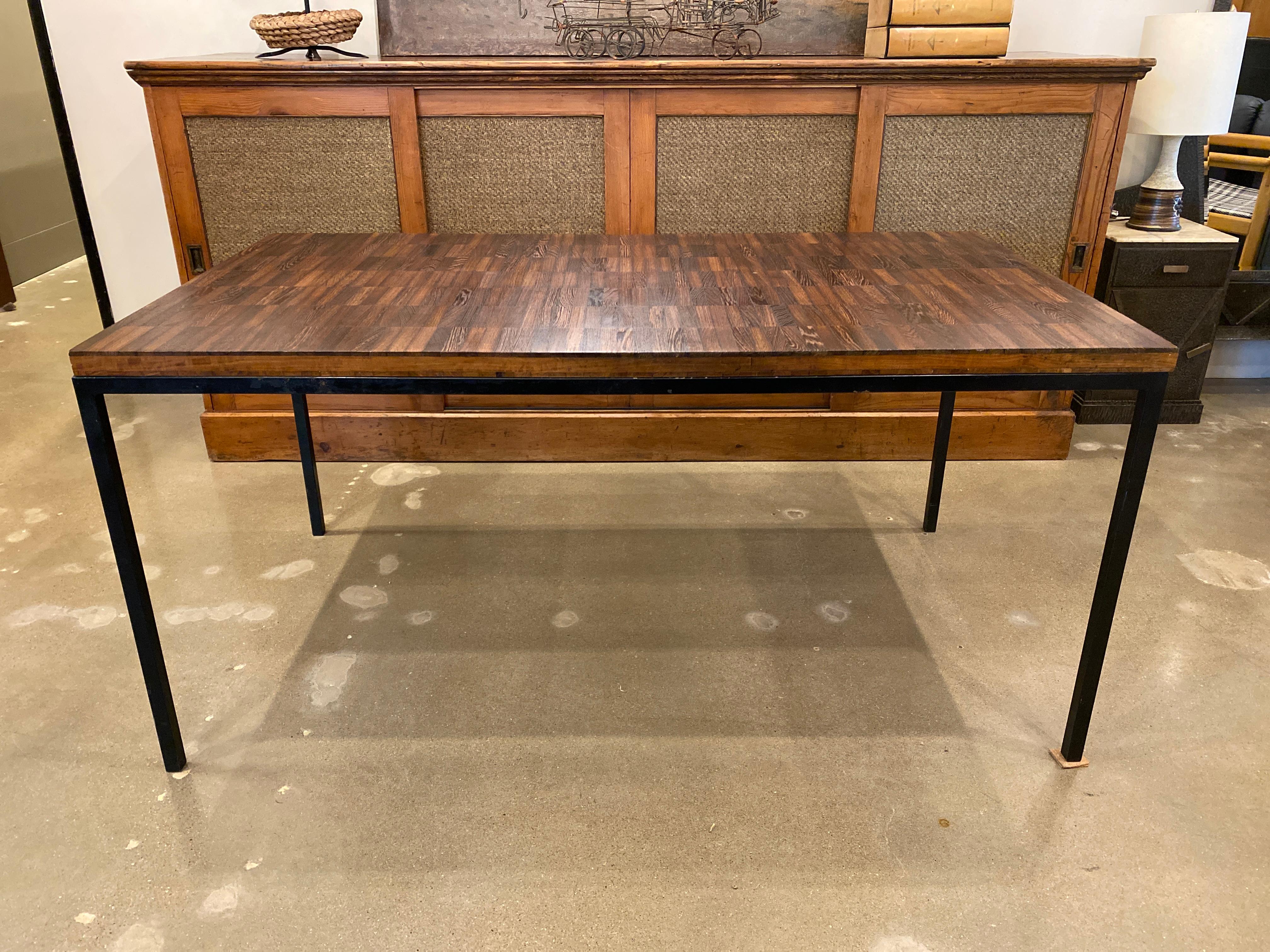 Wenge Parquet Dining Table, Belgium, 1960s In Good Condition In Austin, TX