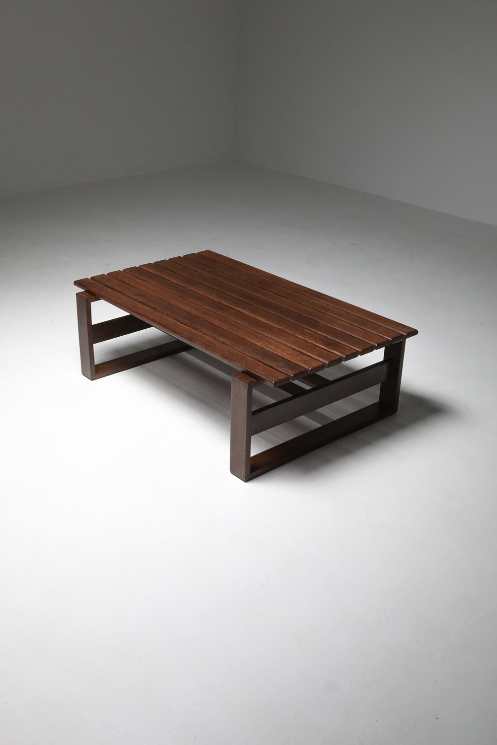 Wengé Slatted Bench or Coffee Table 4