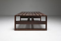 Banc ou table basse à lattes Wengé