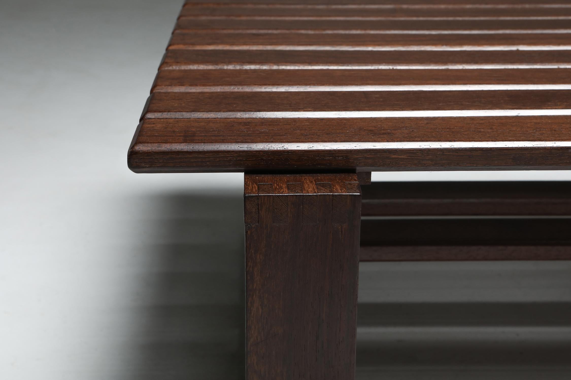 Wengé Slatted Bench or Coffee Table 1