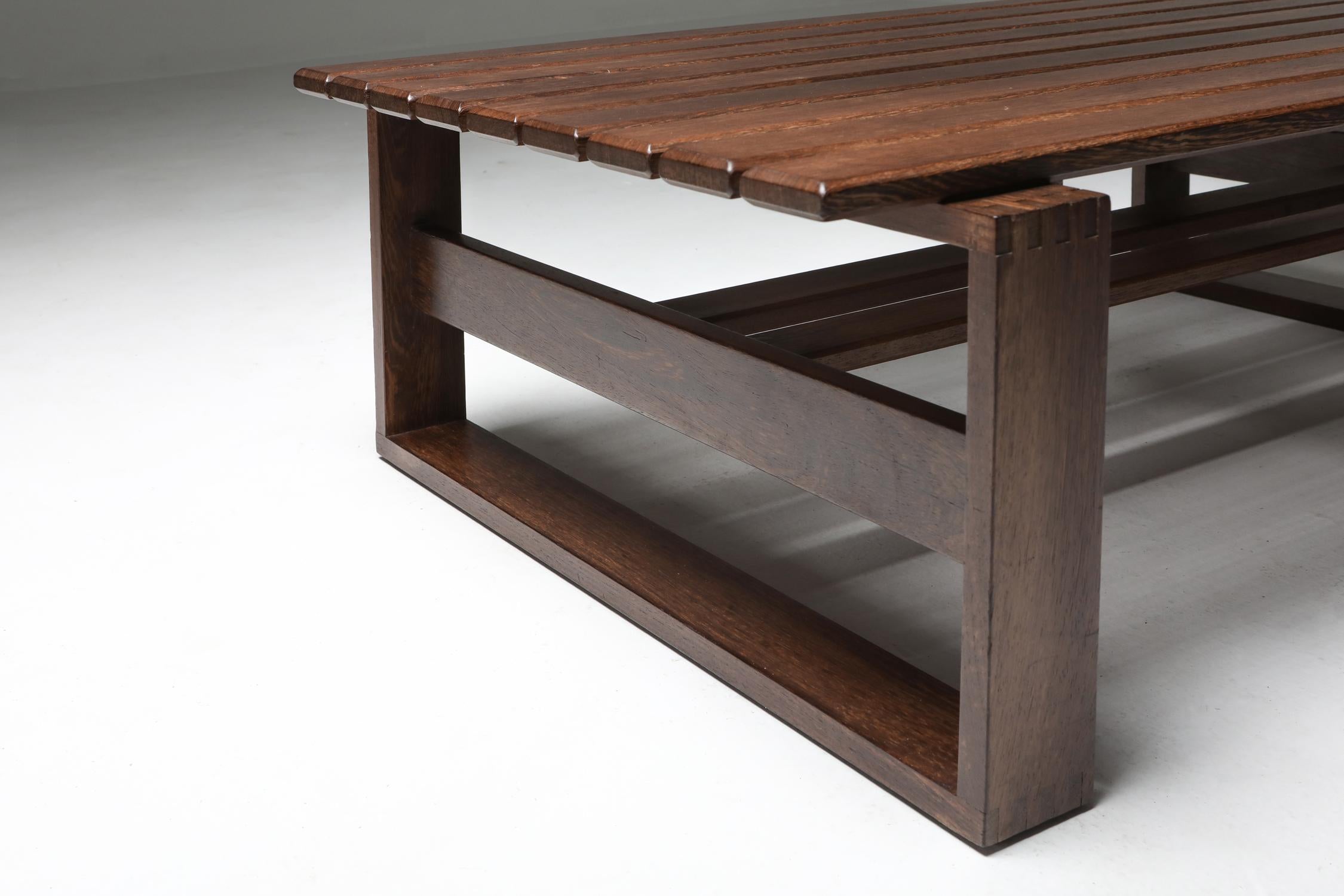 Wengé Slatted Bench or Coffee Table 2