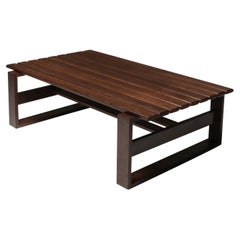 Retro Wengé Slatted Bench or Coffee Table