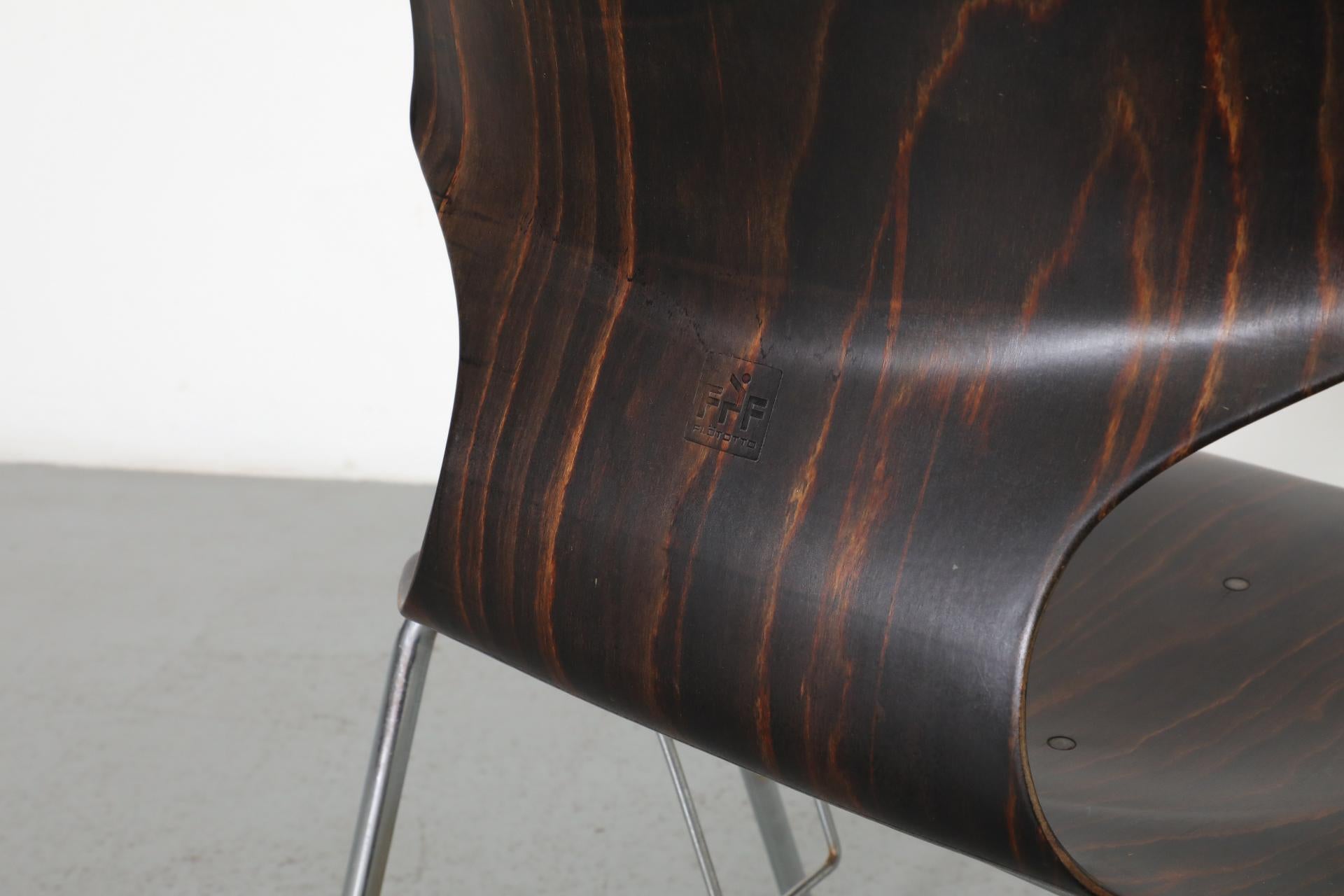 Wenge Toned Wingback Stacking Chair by Pagholz Flötotto, 1970's 4