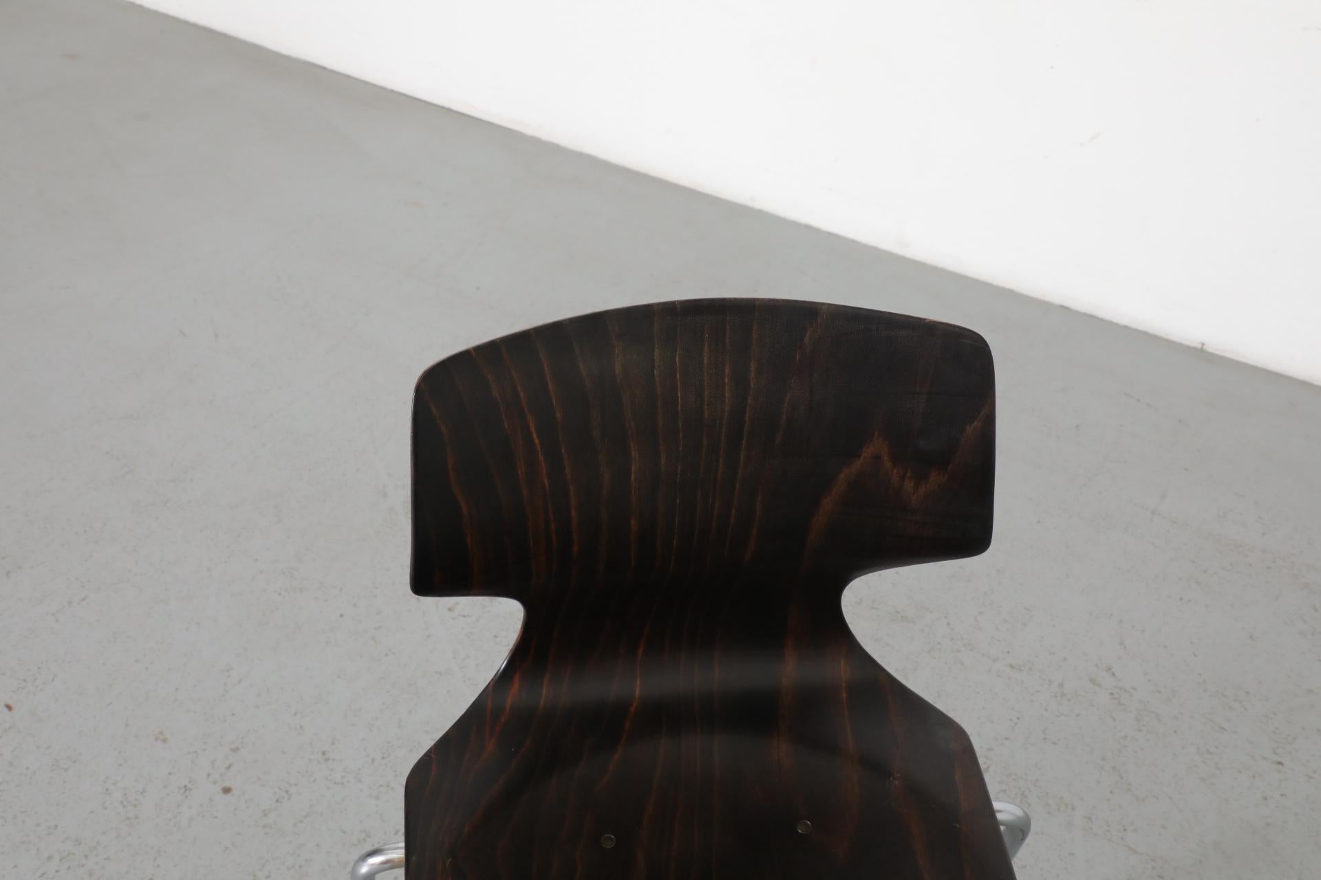 Wenge Toned Wingback Stacking Chair by Pagholz Flötotto, 1970's 2