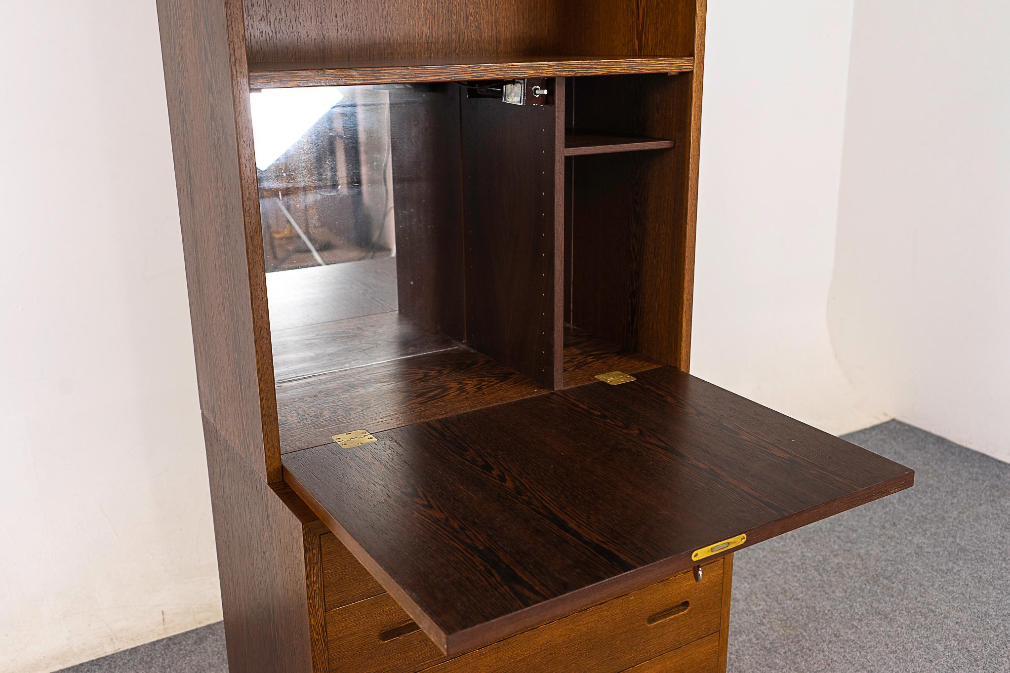 Danish Wenge Wood Bookcase/Secretary by Hundevad For Sale