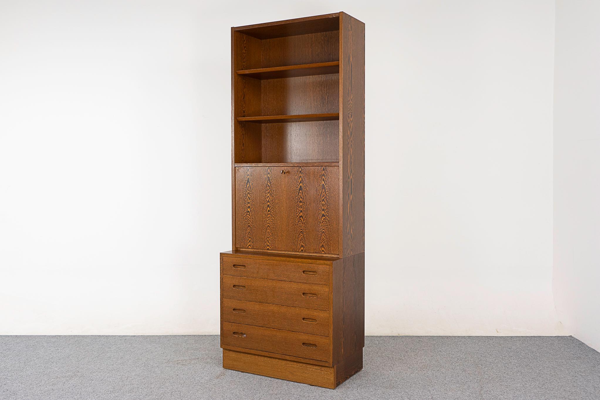 Mirror Wenge Wood Bookcase/Secretary by Hundevad For Sale