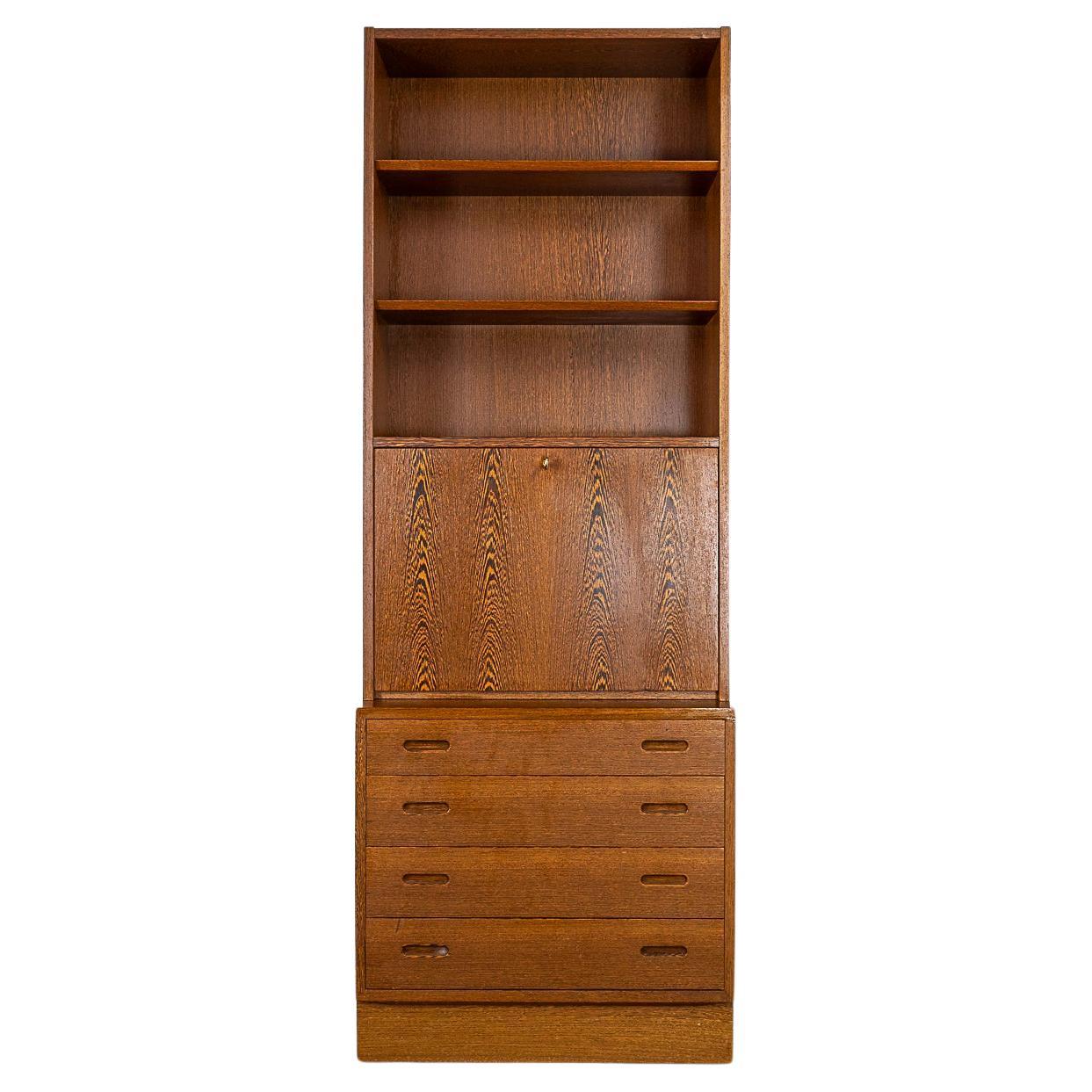 Wenge Wood Bookcase/Secretary by Hundevad For Sale