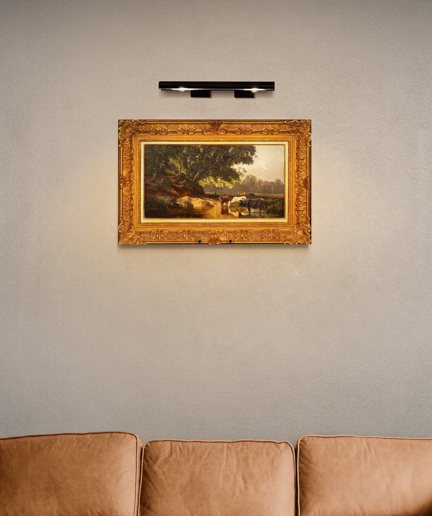 Öl auf Tafel von Wenglein Josef (1845 - 1919)+ Kühe an der Tränke im Angebot 4