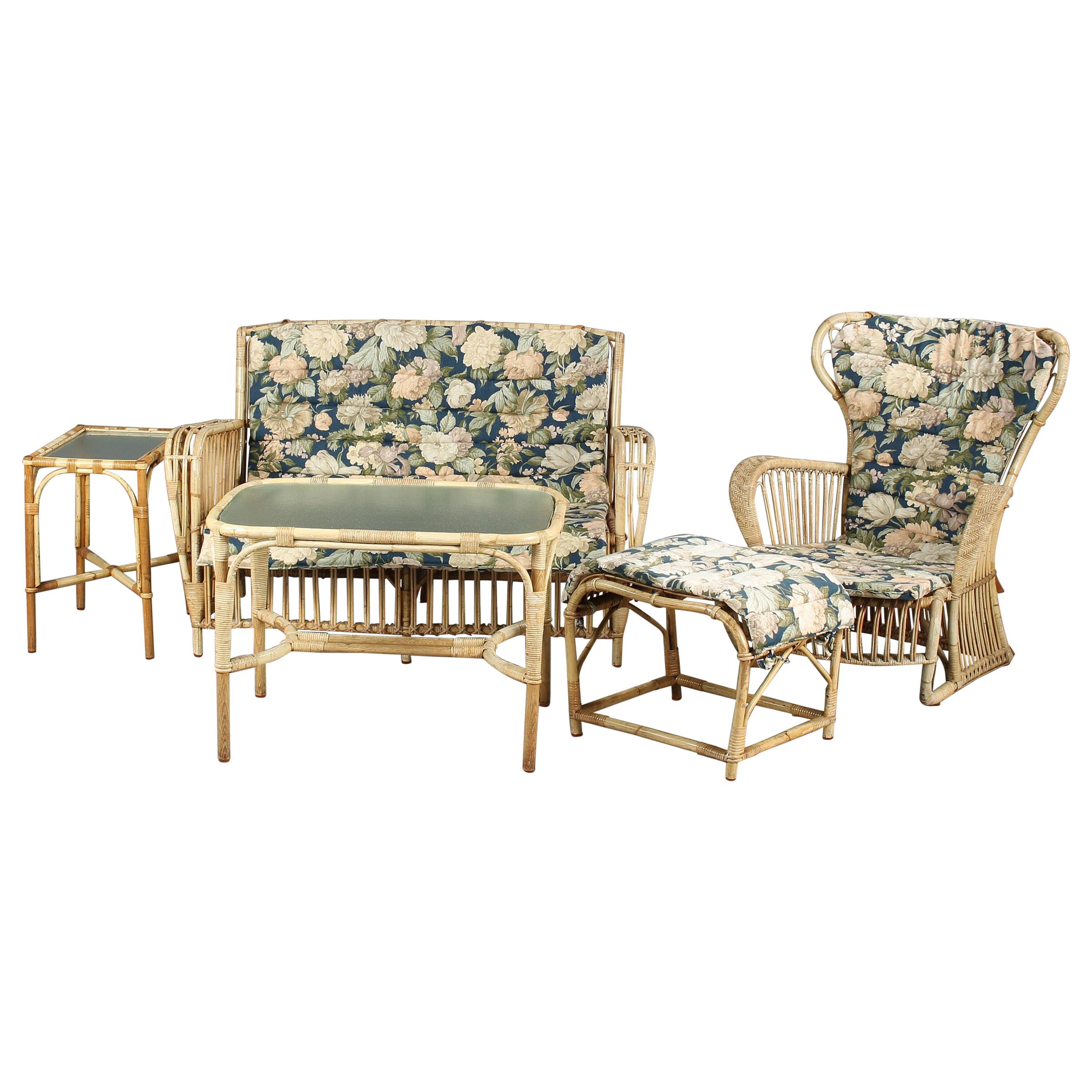 Wengler, a Bamboo and Wickerwork Lounge Set For Sale
