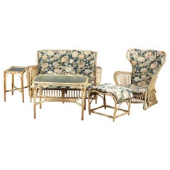 Vintage Wengler, a Bamboo and Wickerwork Lounge Set