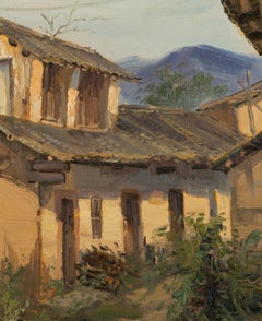 Wengui Huang Landscape Original Oil On Canvas "Untitled"