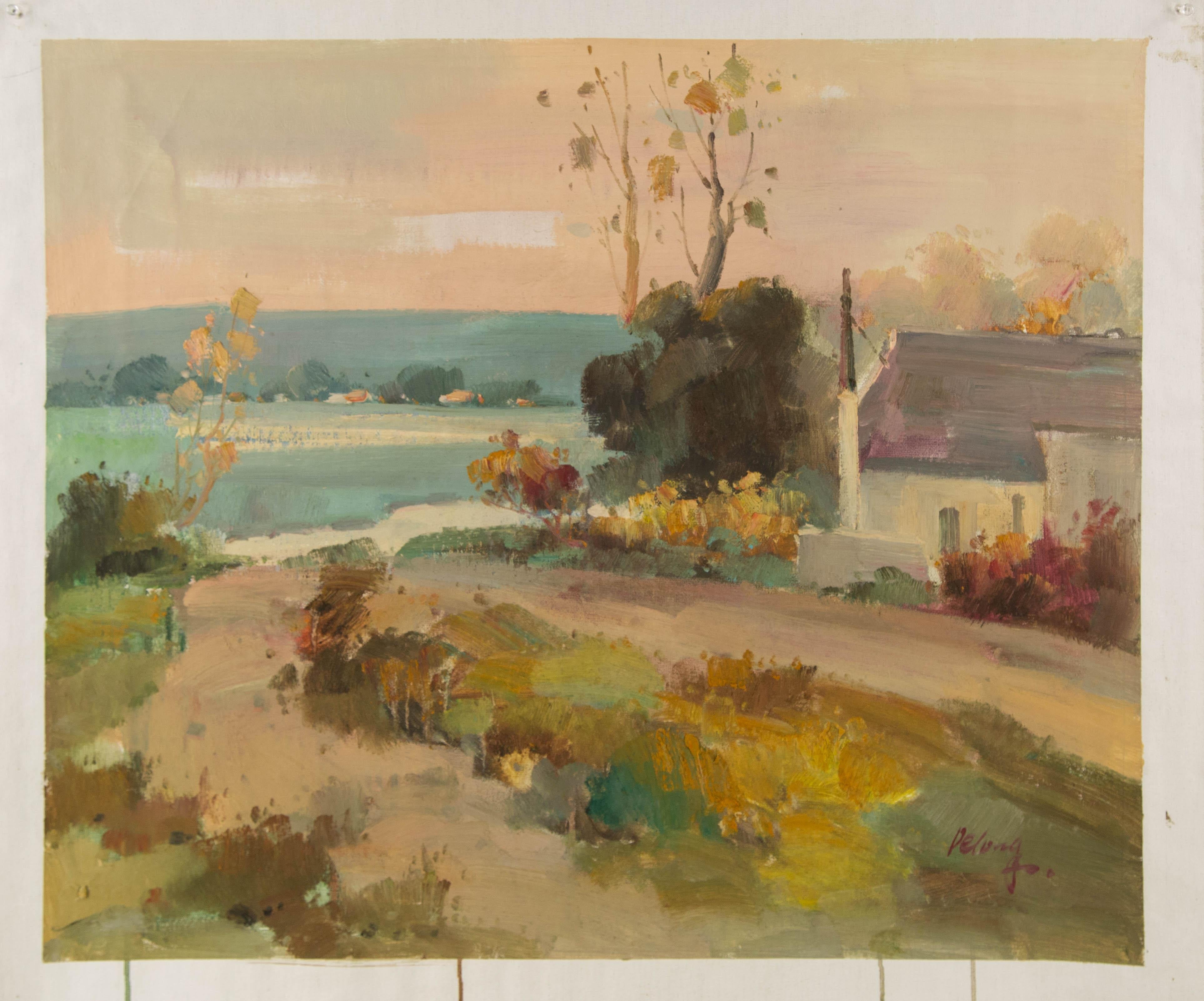 Wenhua Shi Landscape Original Oil On Canvas 