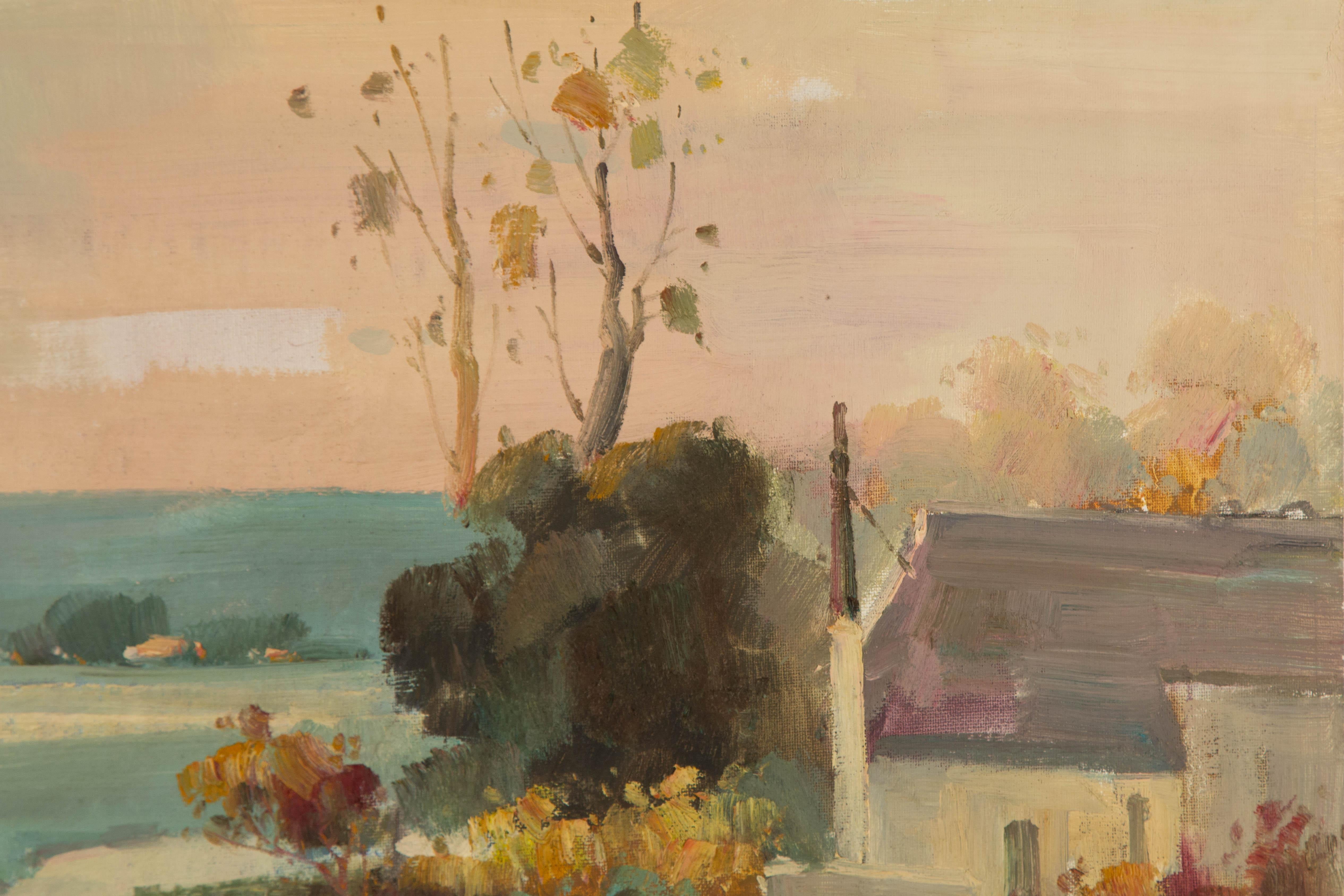 Wenhua Shi Landscape Original Oil On Canvas 