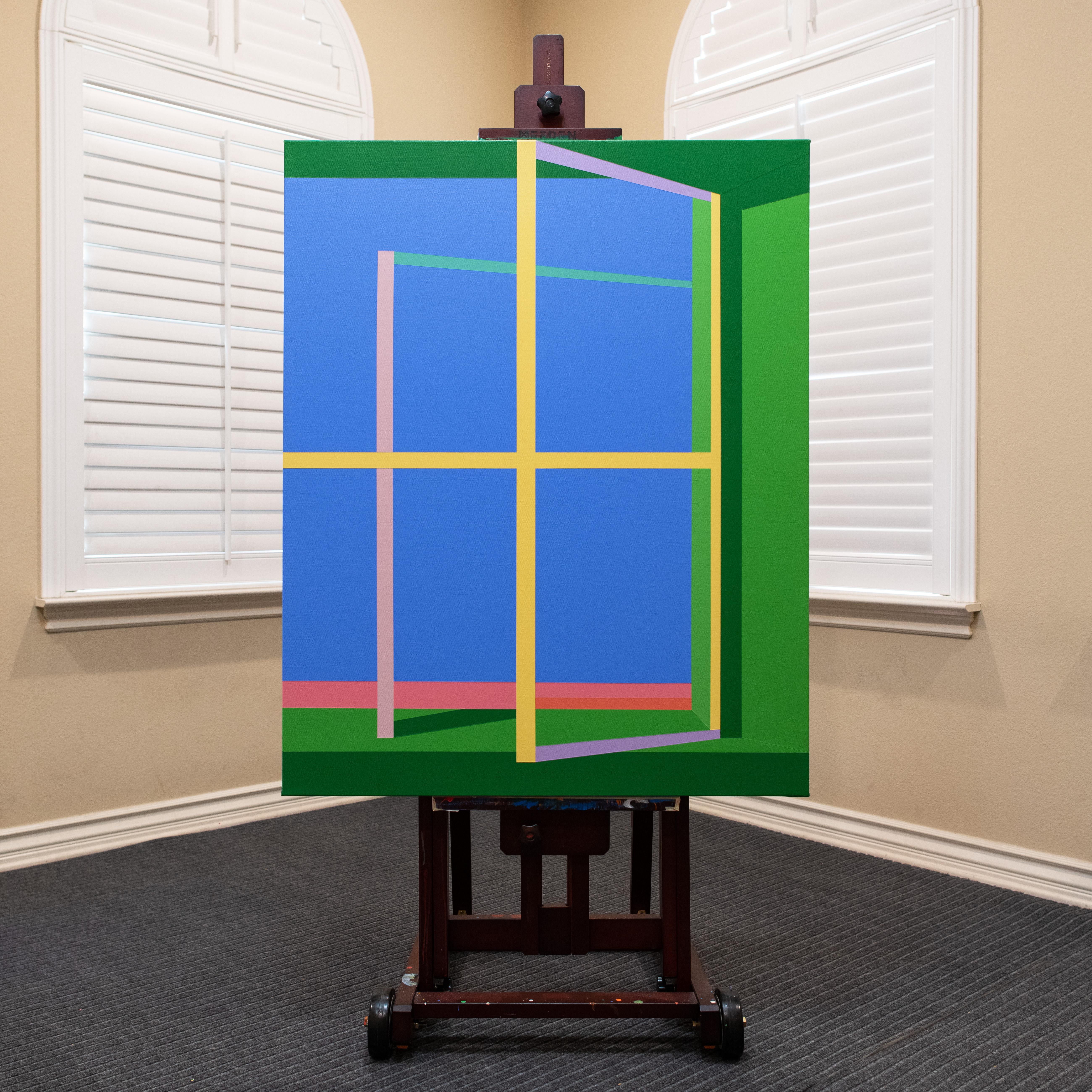 <p>Artist Comments<br>A structured window frame swings open in artist Wenjie Jin's minimalist arrangement. A particular sequence of shapes and colors lays out the captivating display while flowing rays of light and shadow build a balanced chromatic