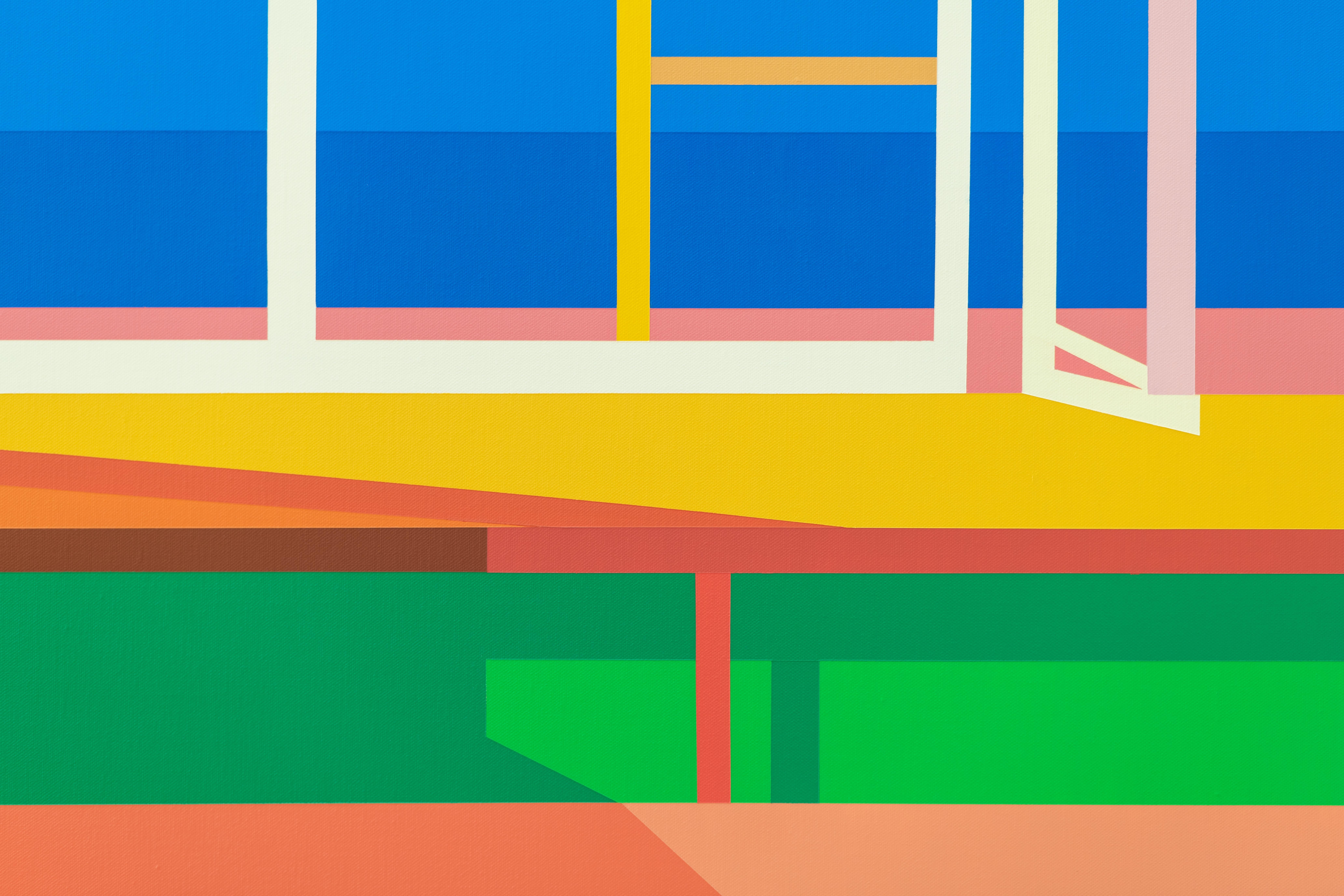 <p>Kommentare des Künstlers<br>Der Künstler Wenjie Jin malt ein modernistisches Fenster mit minimalistischen Farbvektoren. 