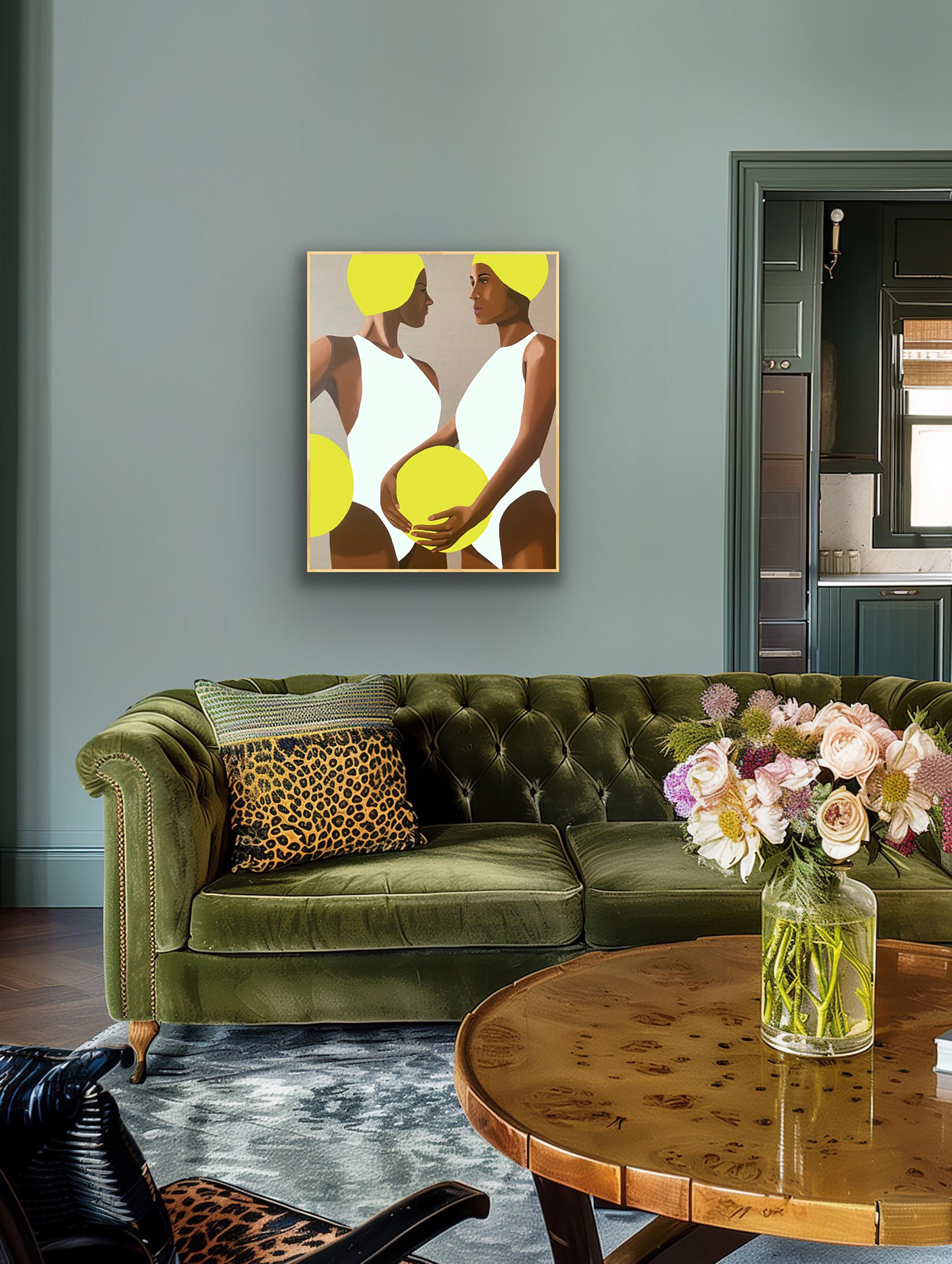 2 Beachballers - Acryl und Öl auf Leinwand im Angebot 5