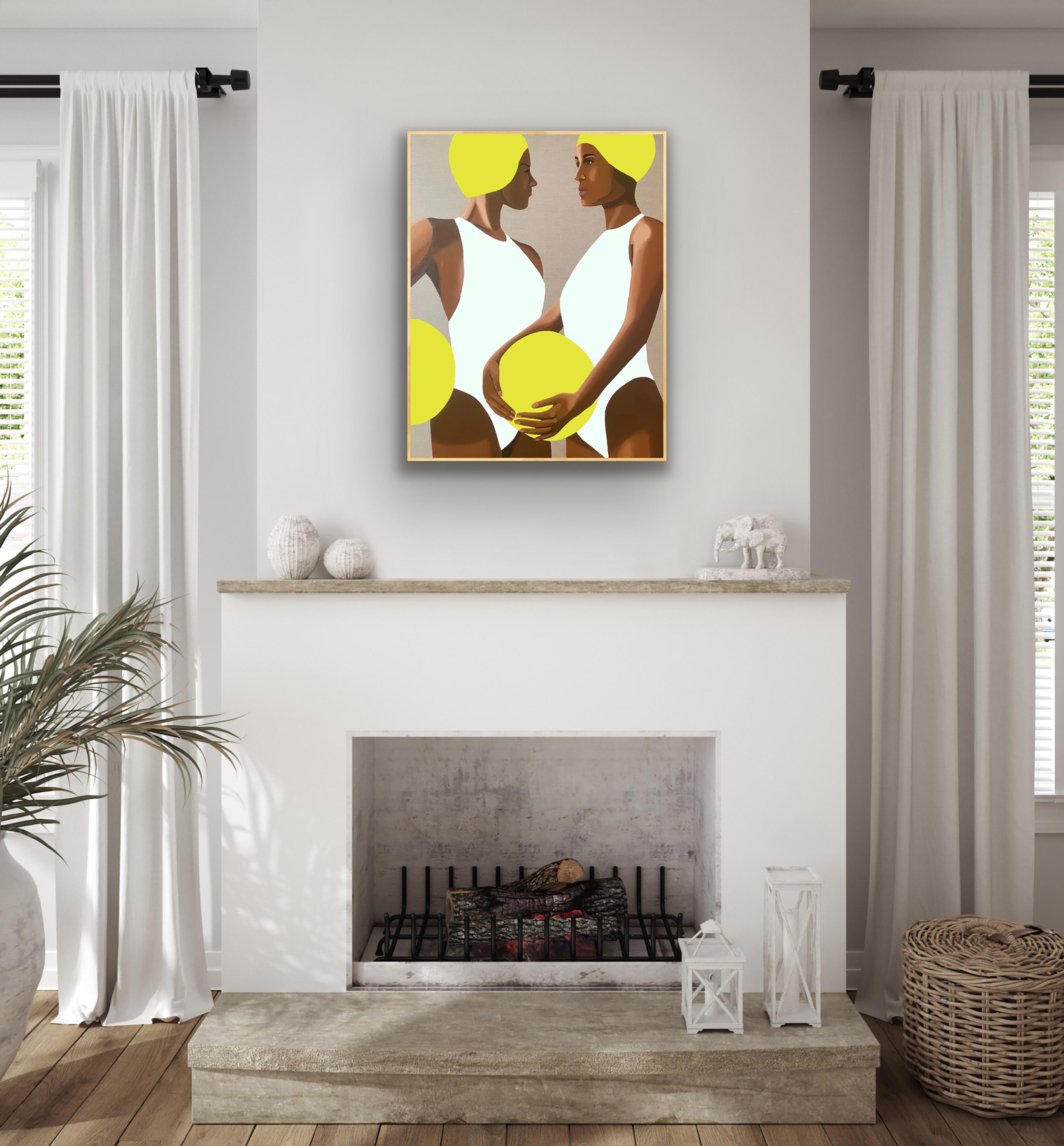 2 Beachballers - Acryl und Öl auf Leinwand im Angebot 6