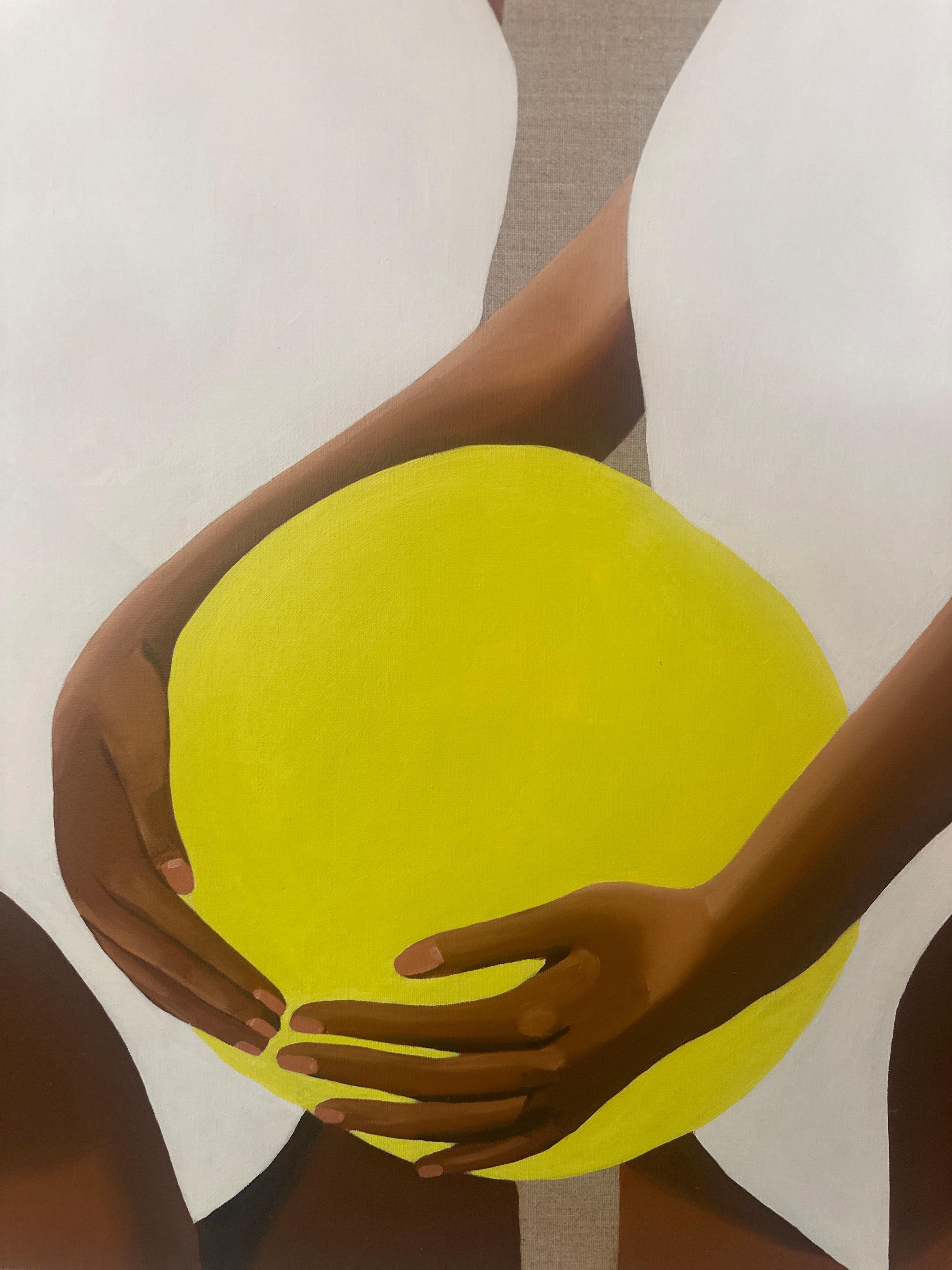 2 Beachballers - Acryl und Öl auf Leinwand im Angebot 2