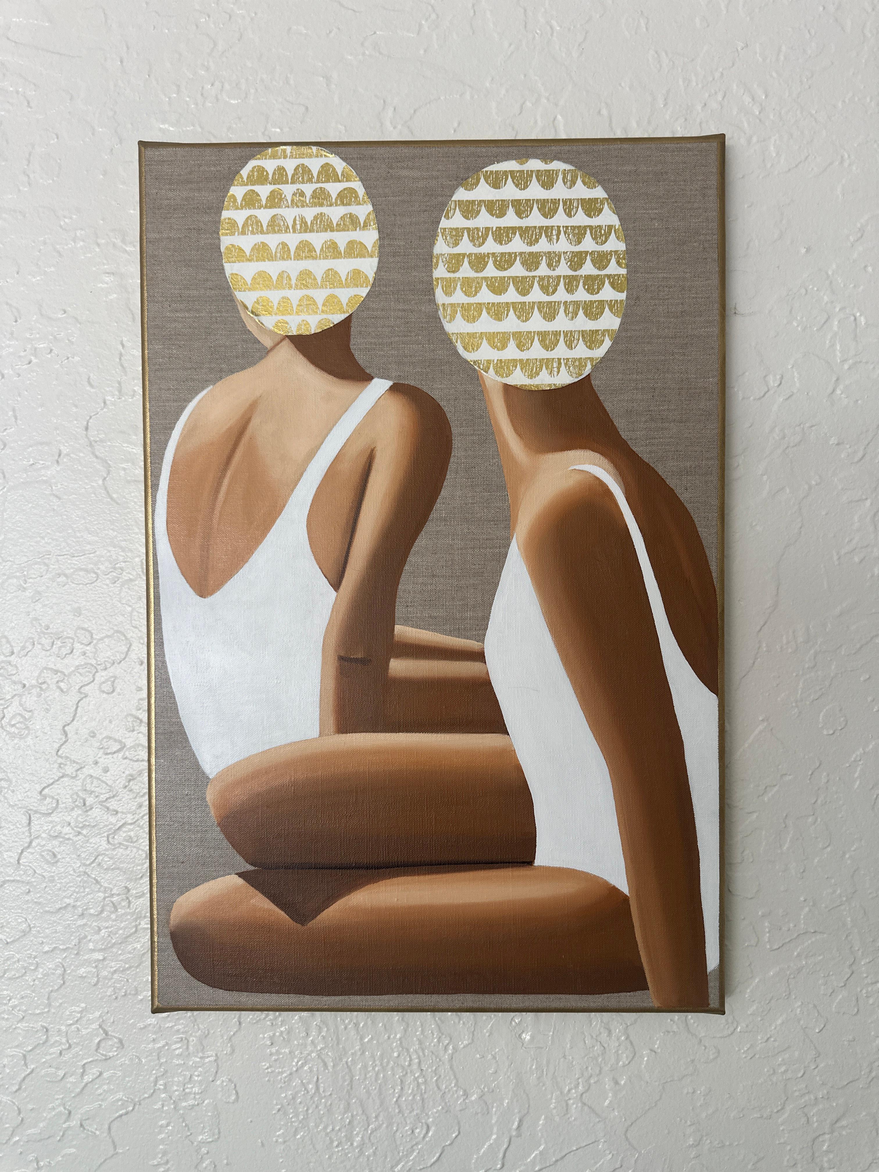 2 Swimmers on the Beach – Painting von Wenke Uhl