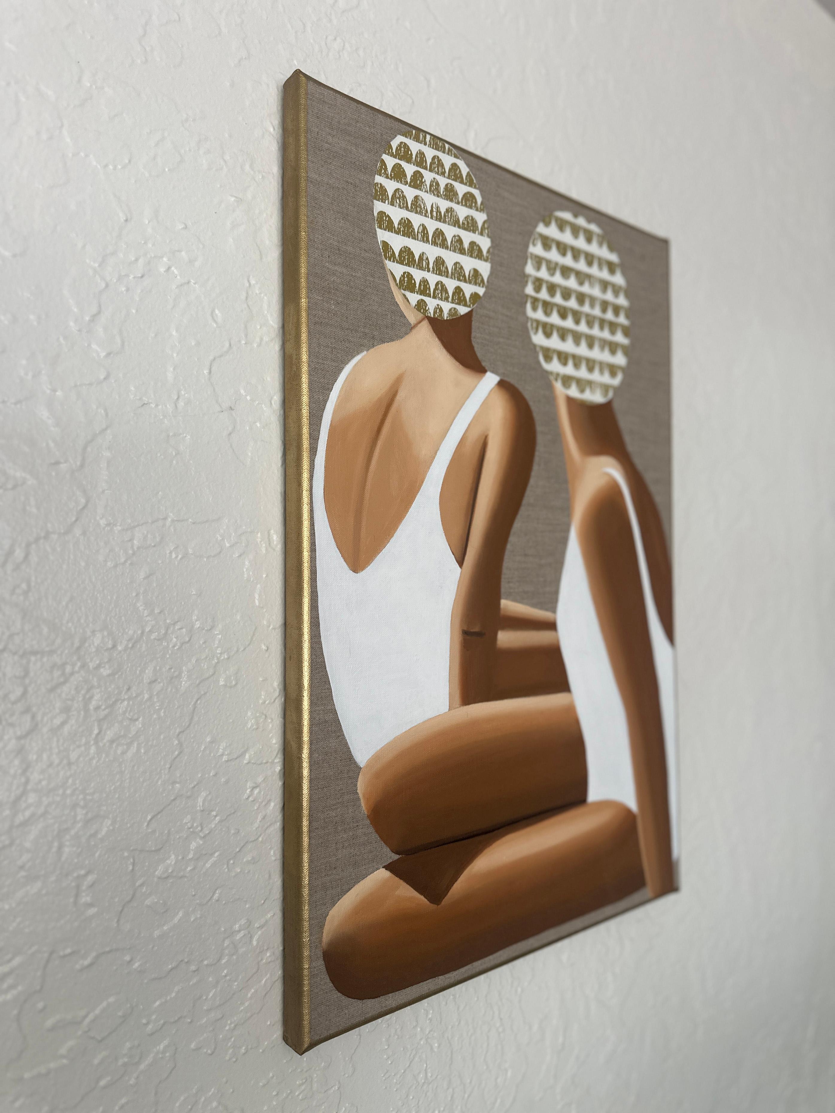 2 Swimmers on the Beach (Zeitgenössisch), Painting, von Wenke Uhl