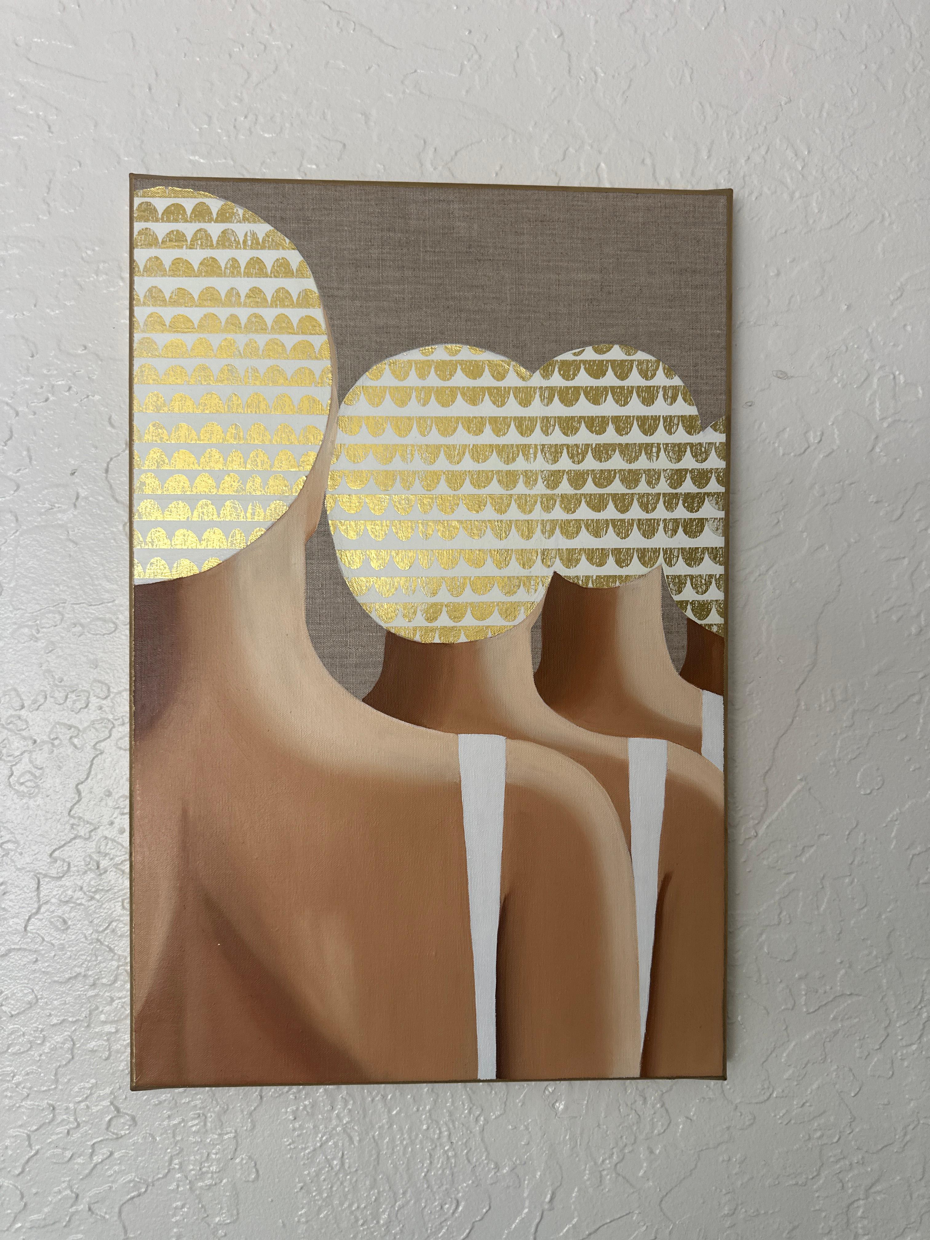 4 Swimmers on the Beach – Painting von Wenke Uhl