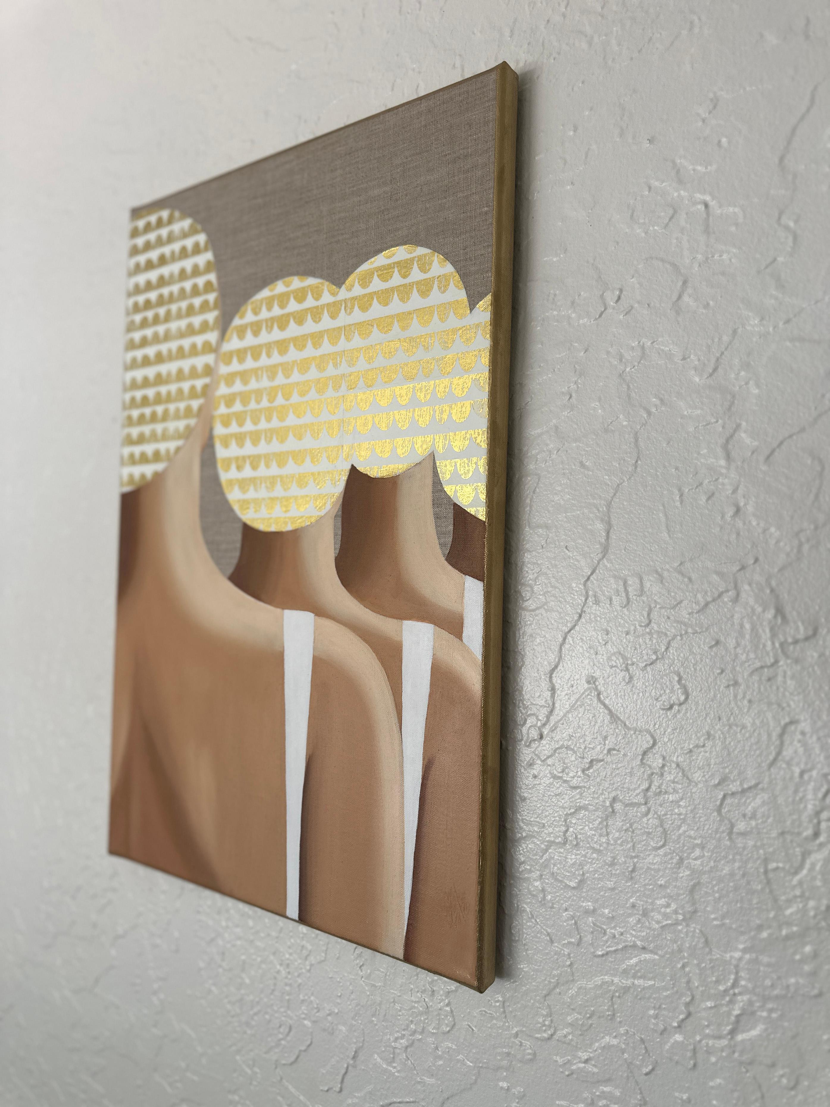 4 Swimmers on the Beach (Zeitgenössisch), Painting, von Wenke Uhl