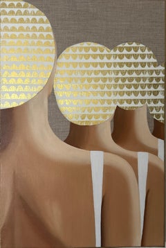 4 Swimmers on the Beach- acrylic and oil on canvas