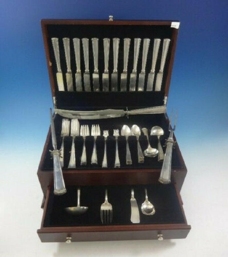 Wentworth by Watson sterling silver flatware service, 79 pieces. This large set includes:

12 knives, 8 3/4