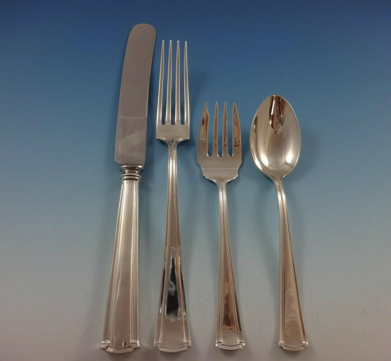 Wentworth by Watson Sterling Silver Flatware Set for 12 Service 79 Pieces In Excellent Condition For Sale In Big Bend, WI