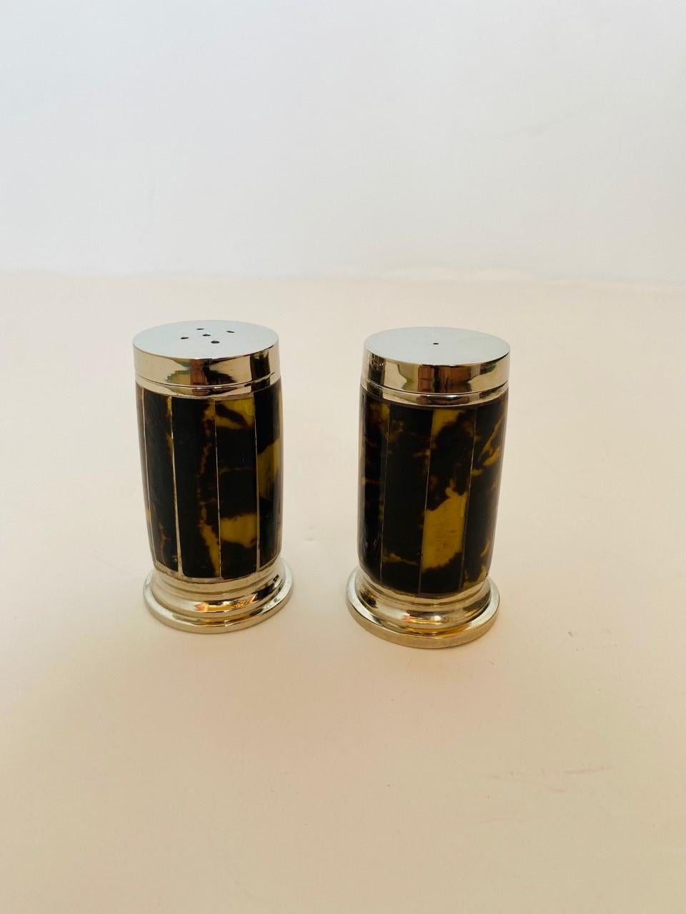 Late 20th Century Wentworth Ralph Lauren Tortoise Shell Salt and Pepper Shakers