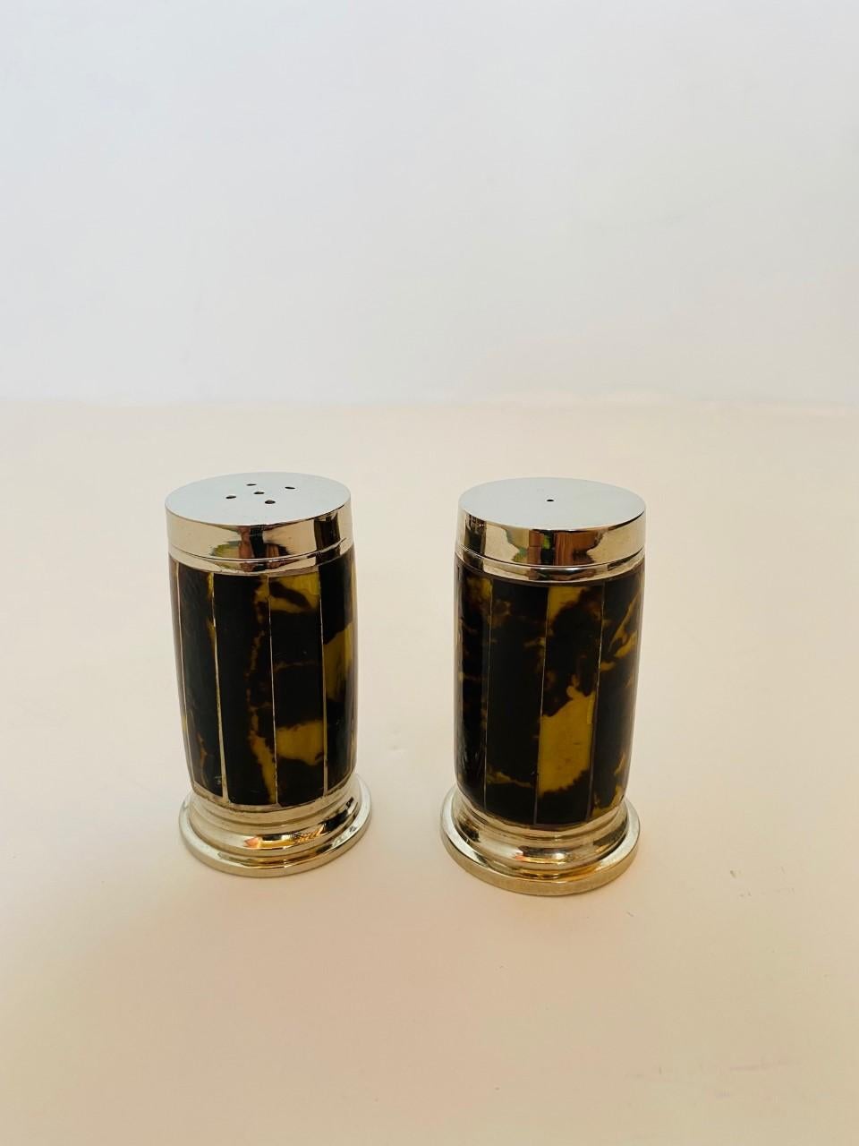 Wentworth Ralph Lauren Tortoise Shell Salt and Pepper Shakers In Excellent Condition In San Diego, CA