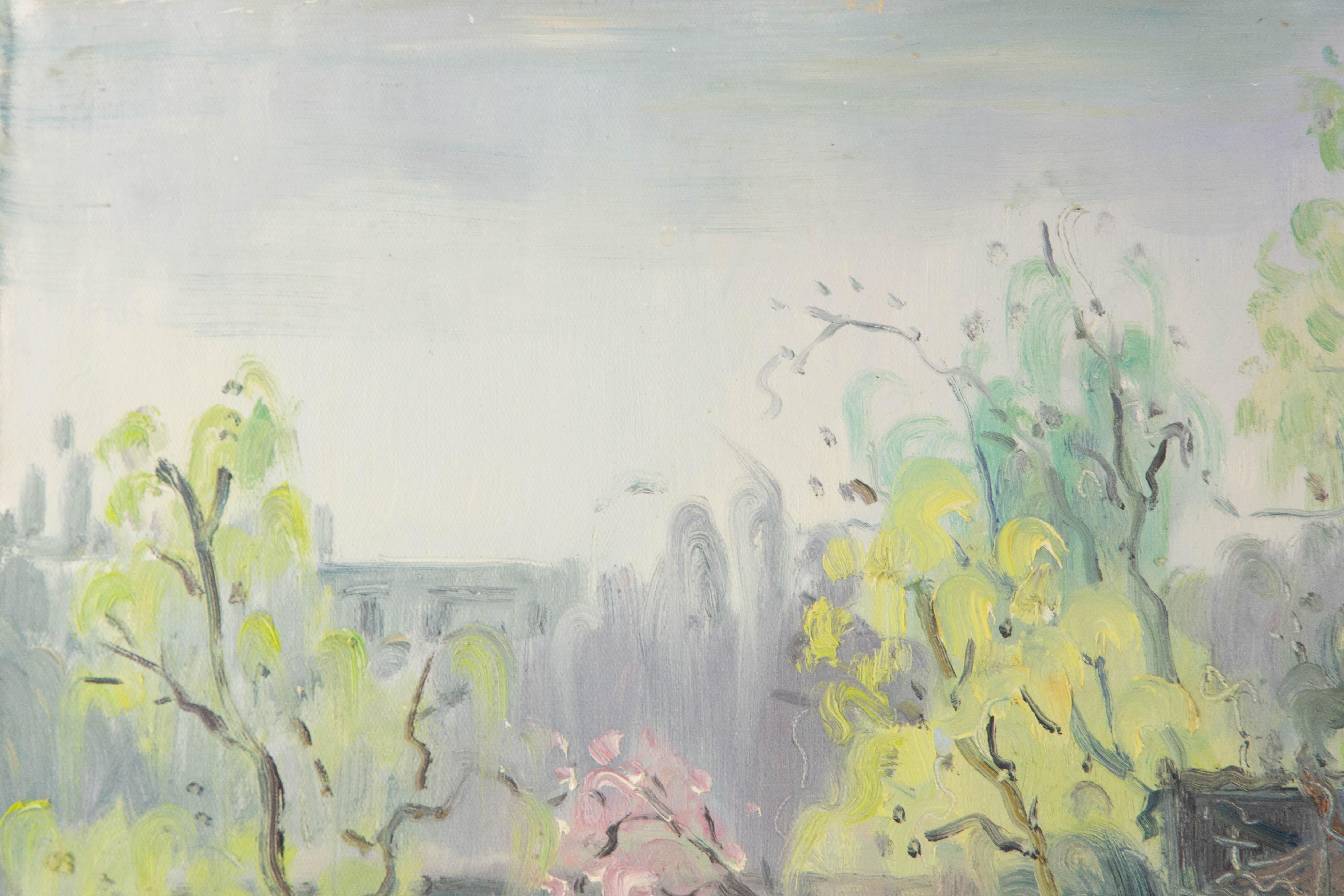 Wenxue Hong Landscape Original Oil On Canvas 