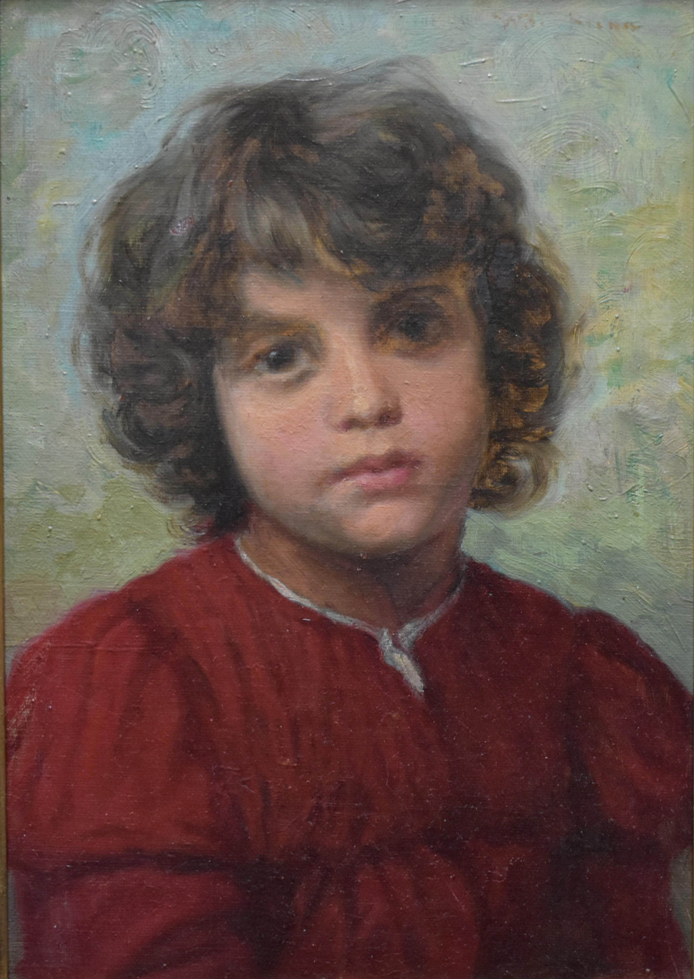 Wenzel Ulrik TORNÖE (1844-1907) Portrait d'un garçon italien - Painting de Wenzel Tornoe