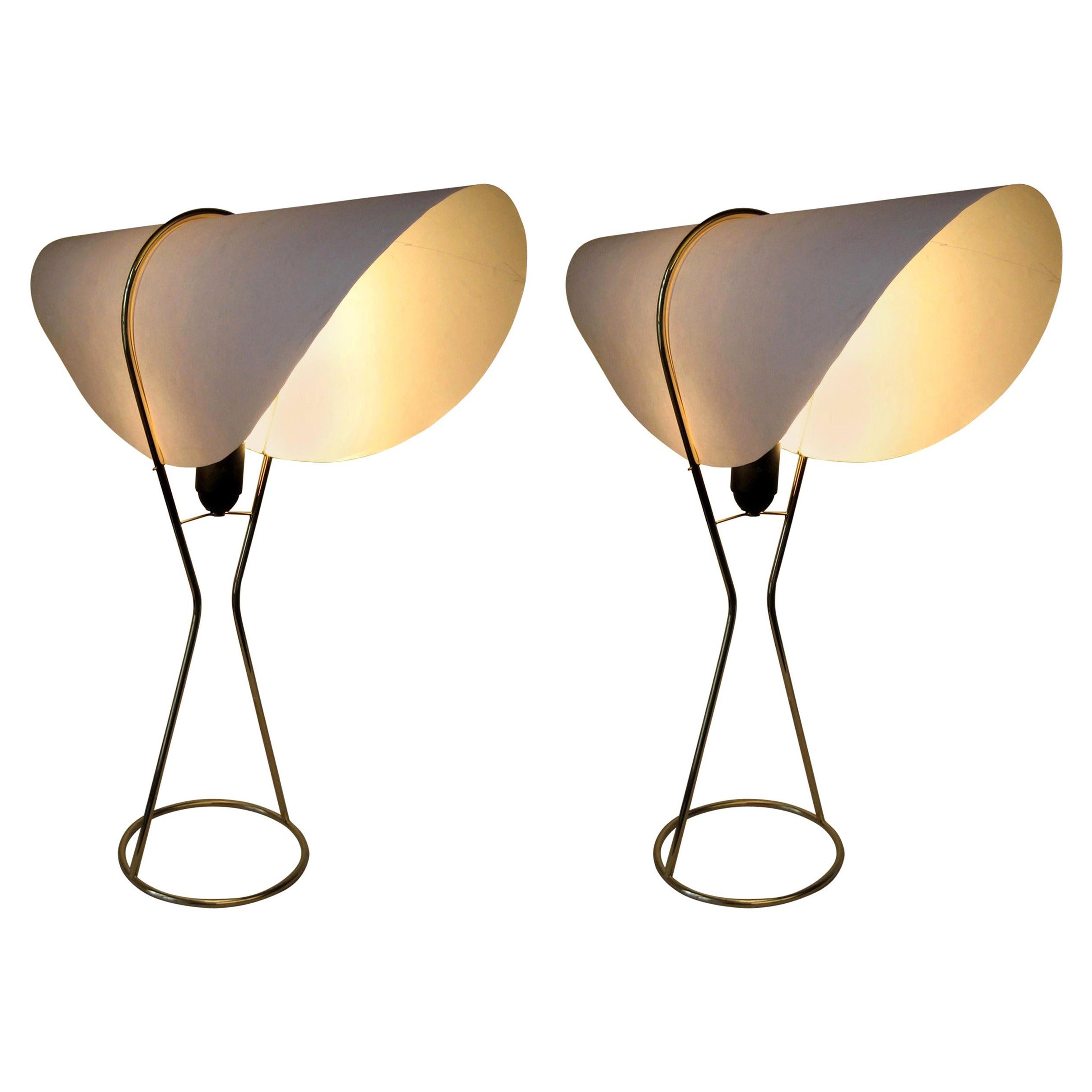 Werkstätte Carl Auböck 'Nun' Brass Table Lamp With Paper Shade For Sale