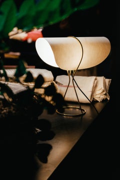 Werkstätte Carl Auböck 'Nun' Brass Table Lamp With Paper Shade