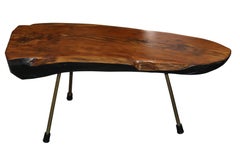 Werkstätte Carl Auböck Walnut Tree Trunk Coffee Table, Austria, circa 1950s
