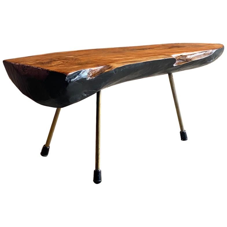 Werkstätte Carl Auböck Walnut Tree Trunk Coffee Table, Austria, circa 1950s For Sale